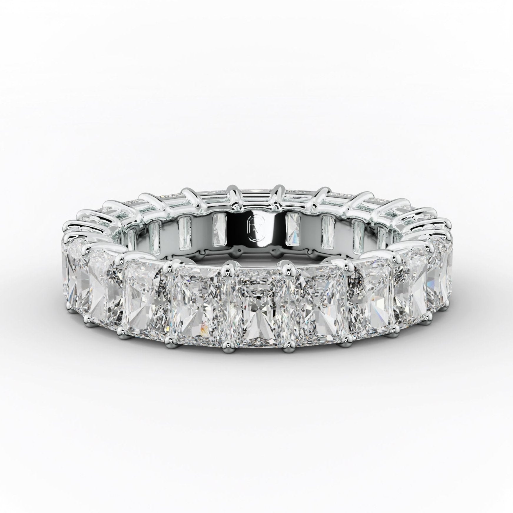 6.0 Carat Radiant Cut Diamond Eternity Band Shared Prong