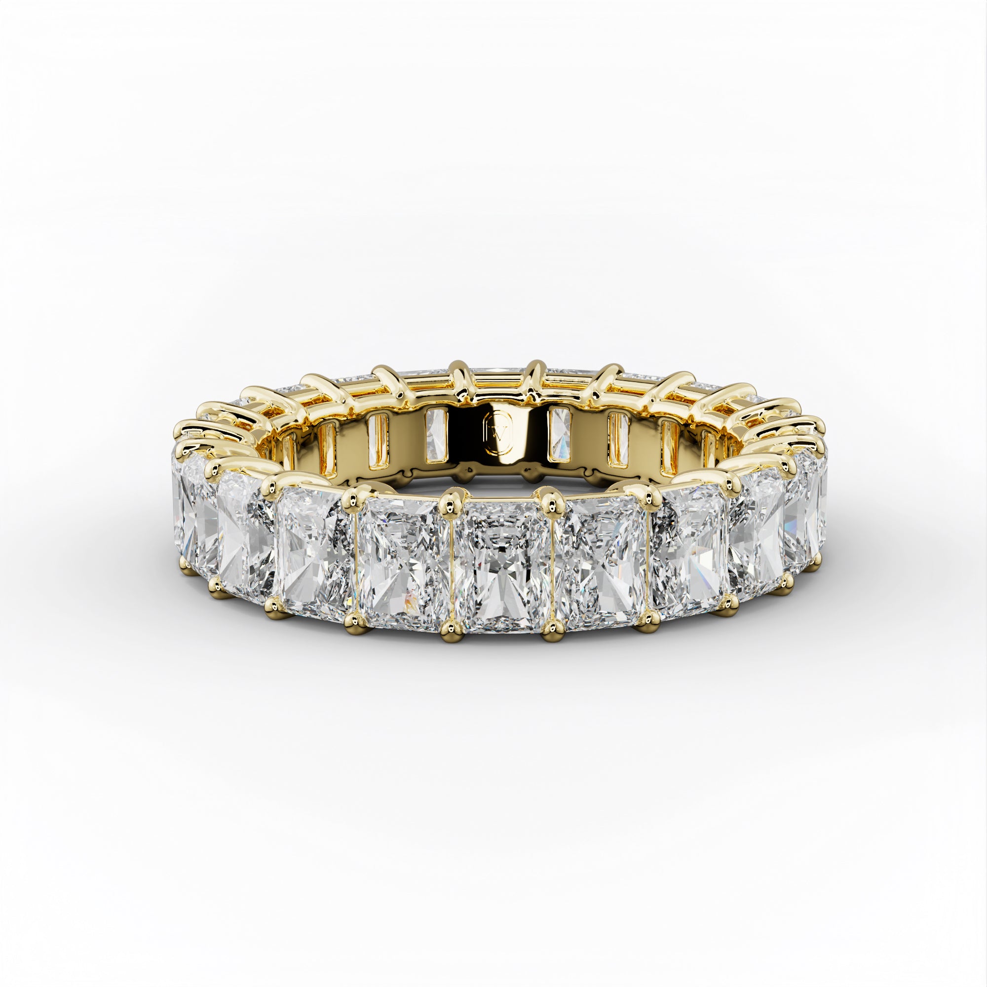 6.0 Carat Radiant Cut Diamond Eternity Band Shared Prong