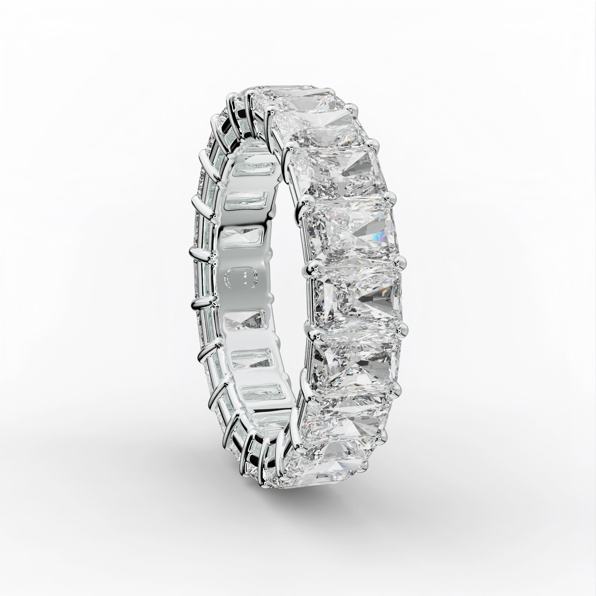 7.0 Carat Radiant Cut Diamond Eternity Band Shared Prong