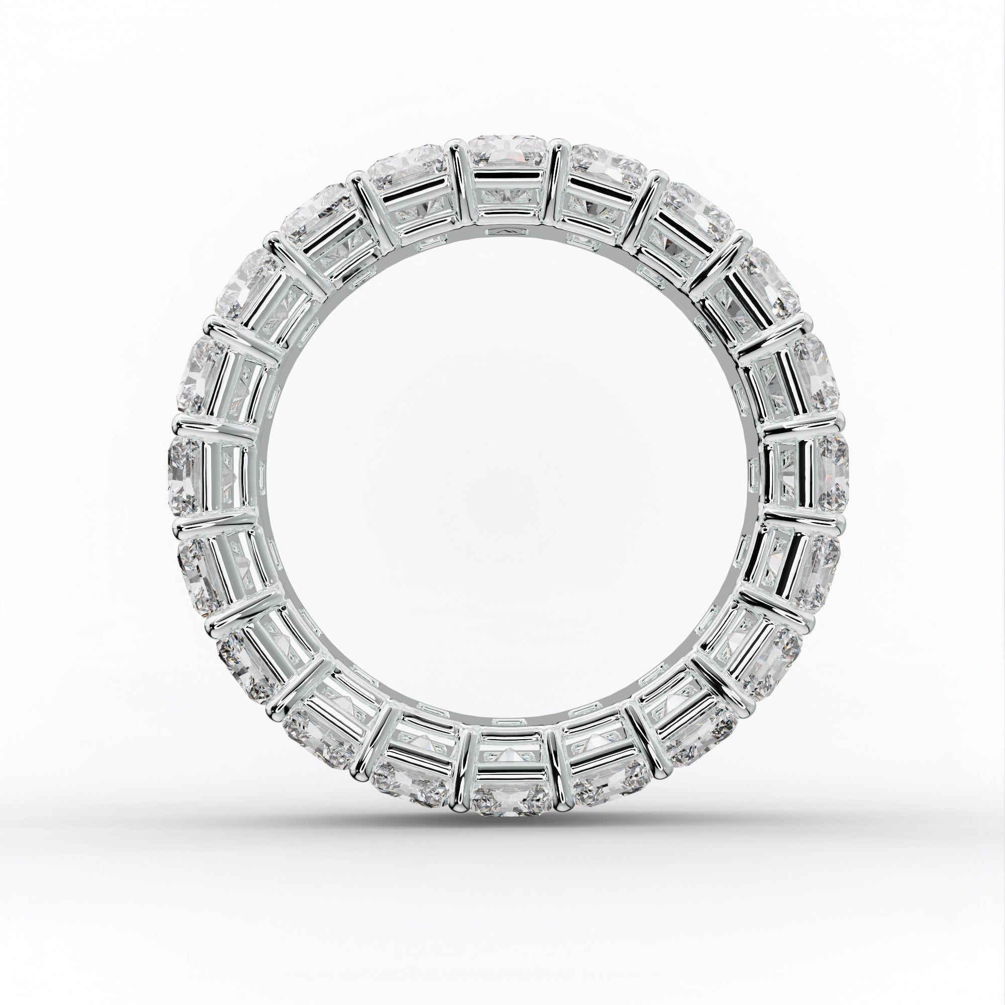 7.0 Carat Radiant Cut Diamond Eternity Band Shared Prong