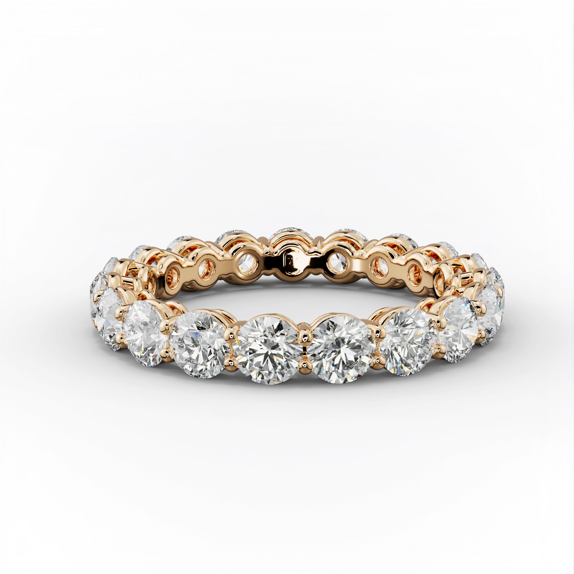 3.0 Carat Round Diamond Eternity Band Shared Prong