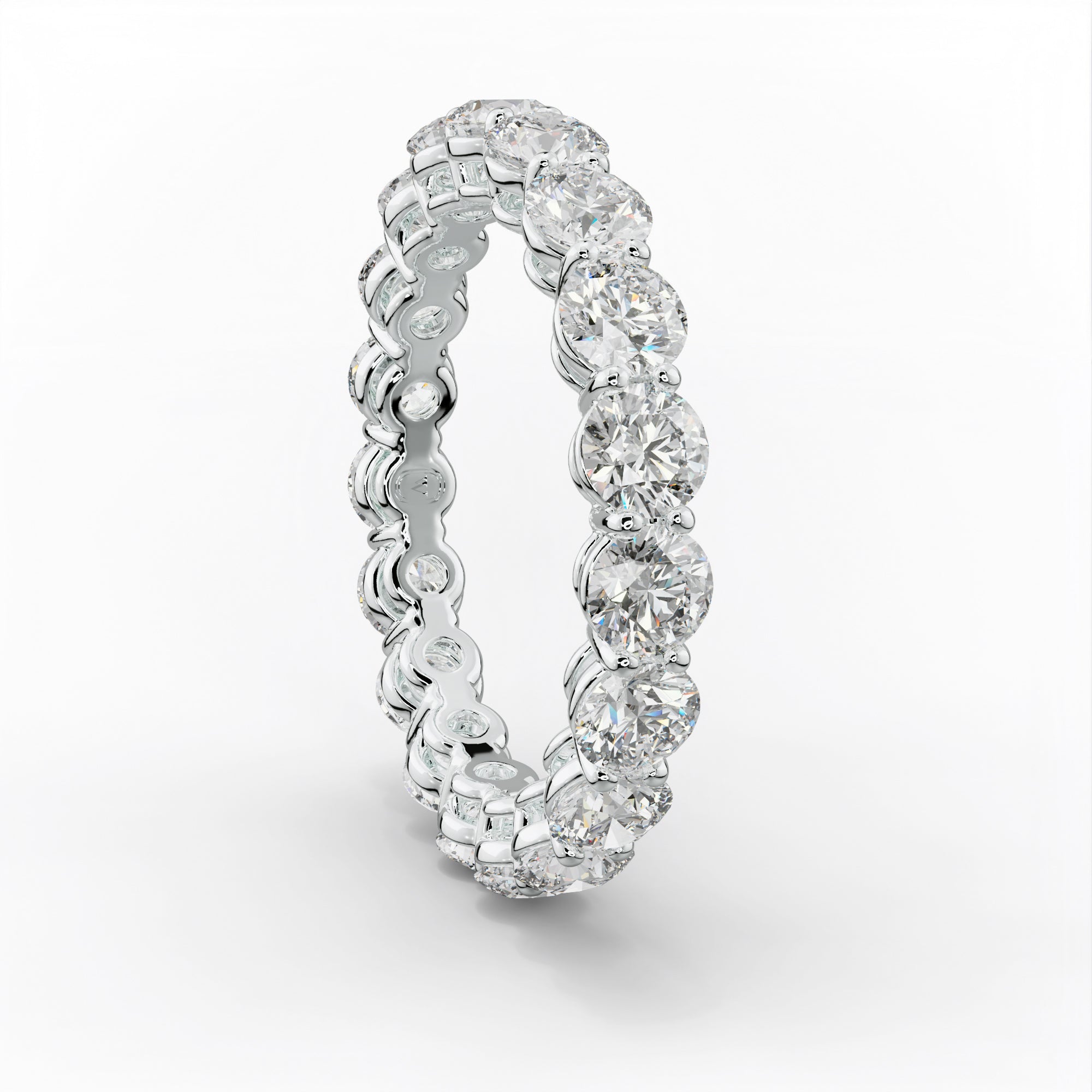 3.0 Carat Round Diamond Eternity Band Shared Prong