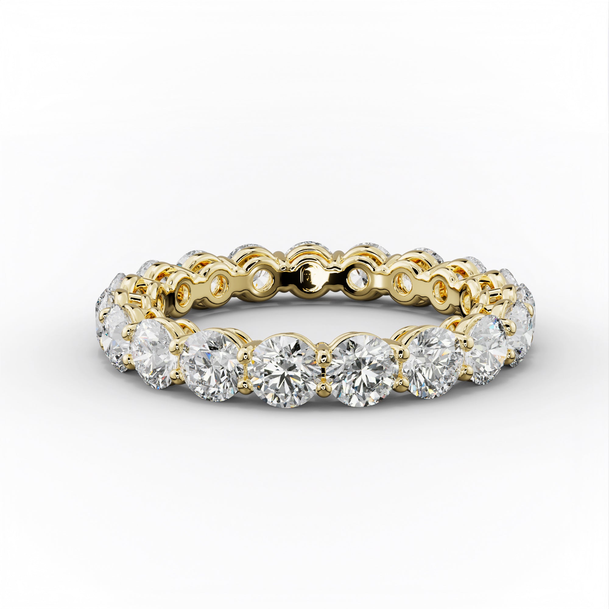 3.0 Carat Round Diamond Eternity Band Shared Prong