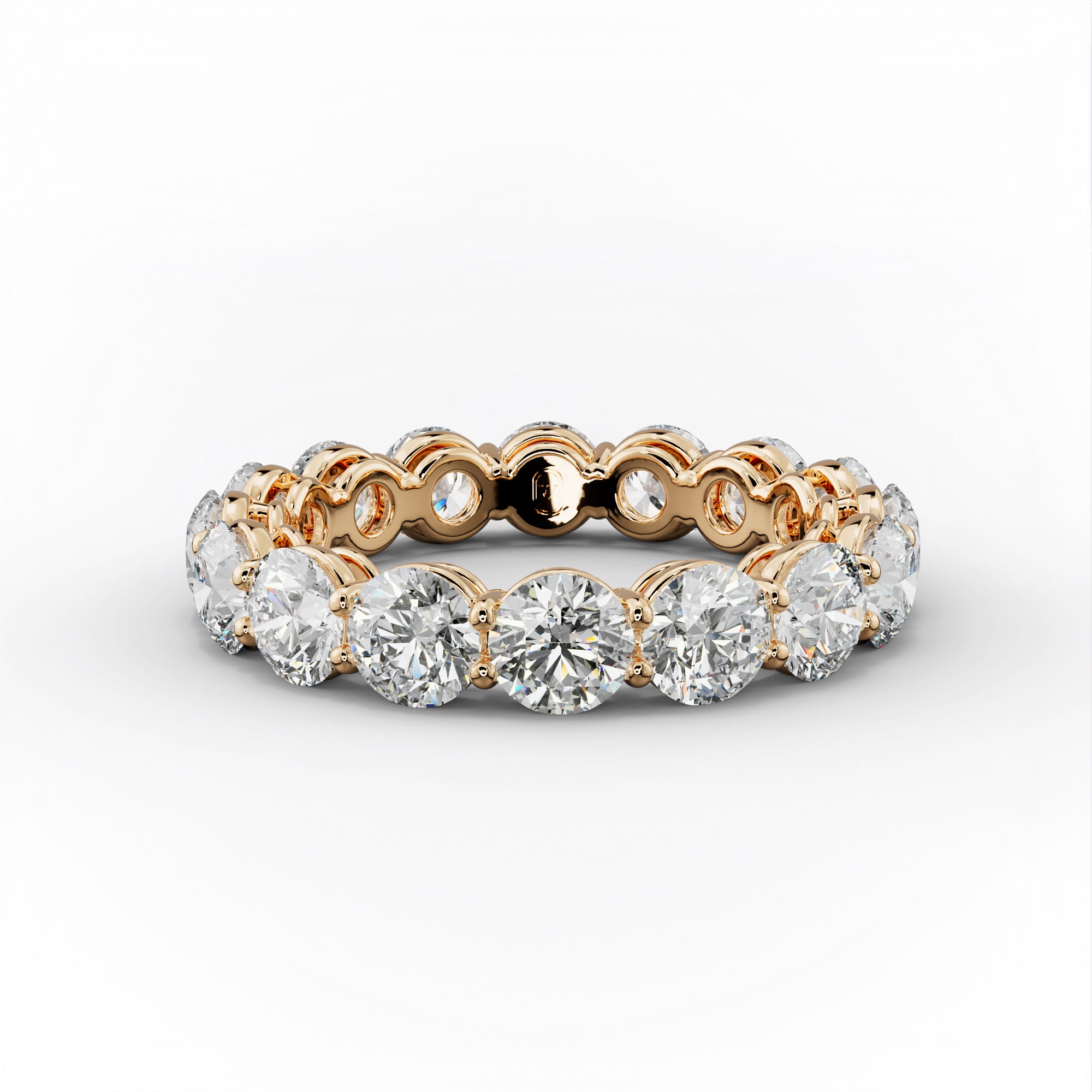 4.0 Carat Round Diamond Eternity Band Shared Prong