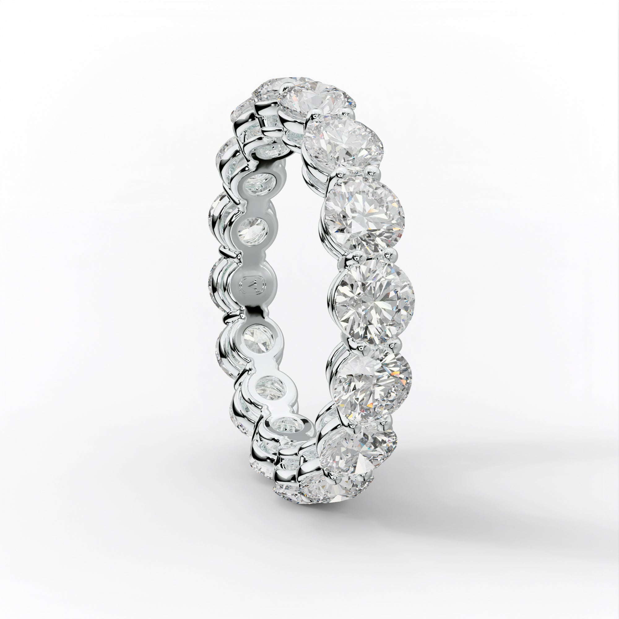 4.0 Carat Round Diamond Eternity Band Shared Prong