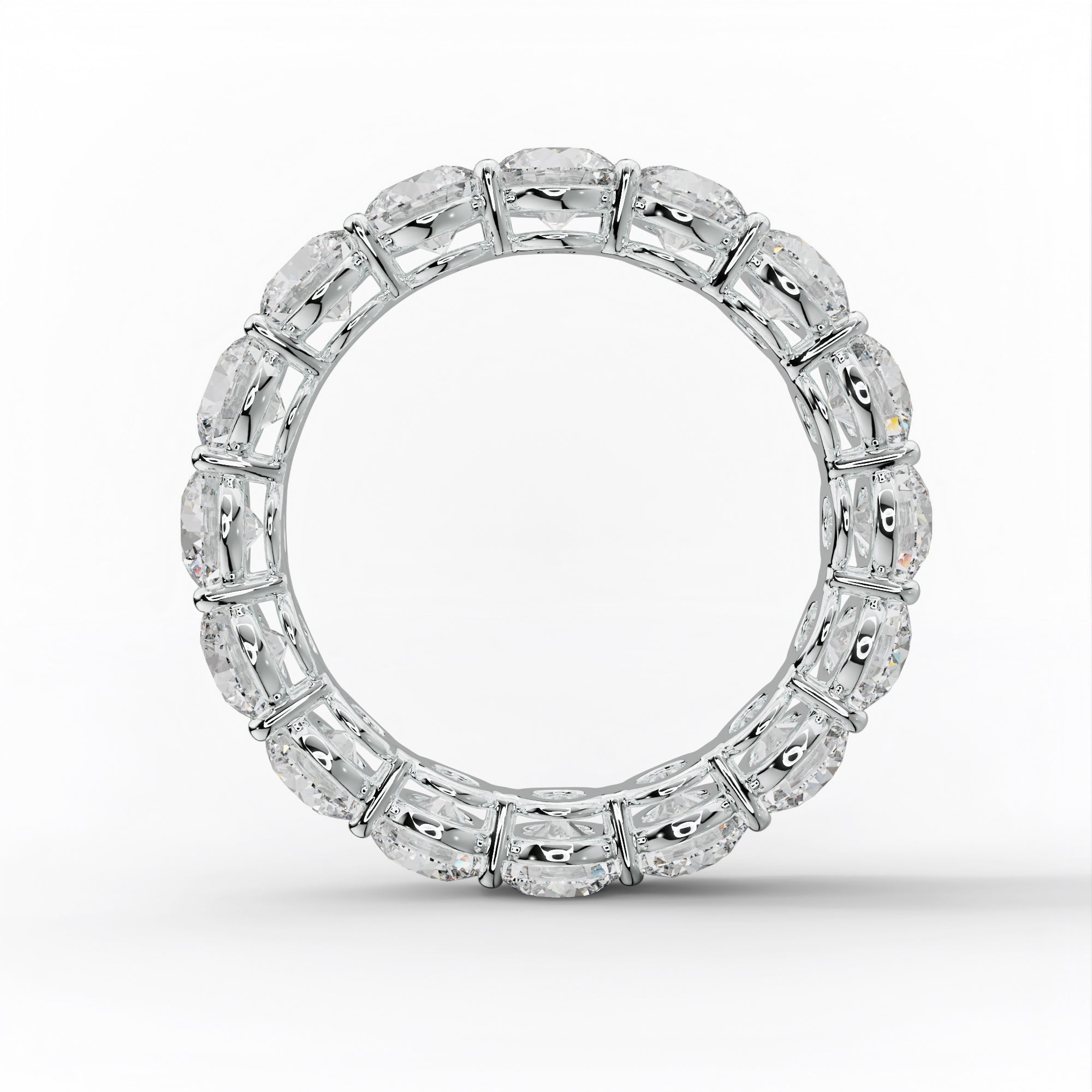 4.0 Carat Round Diamond Eternity Band Shared Prong