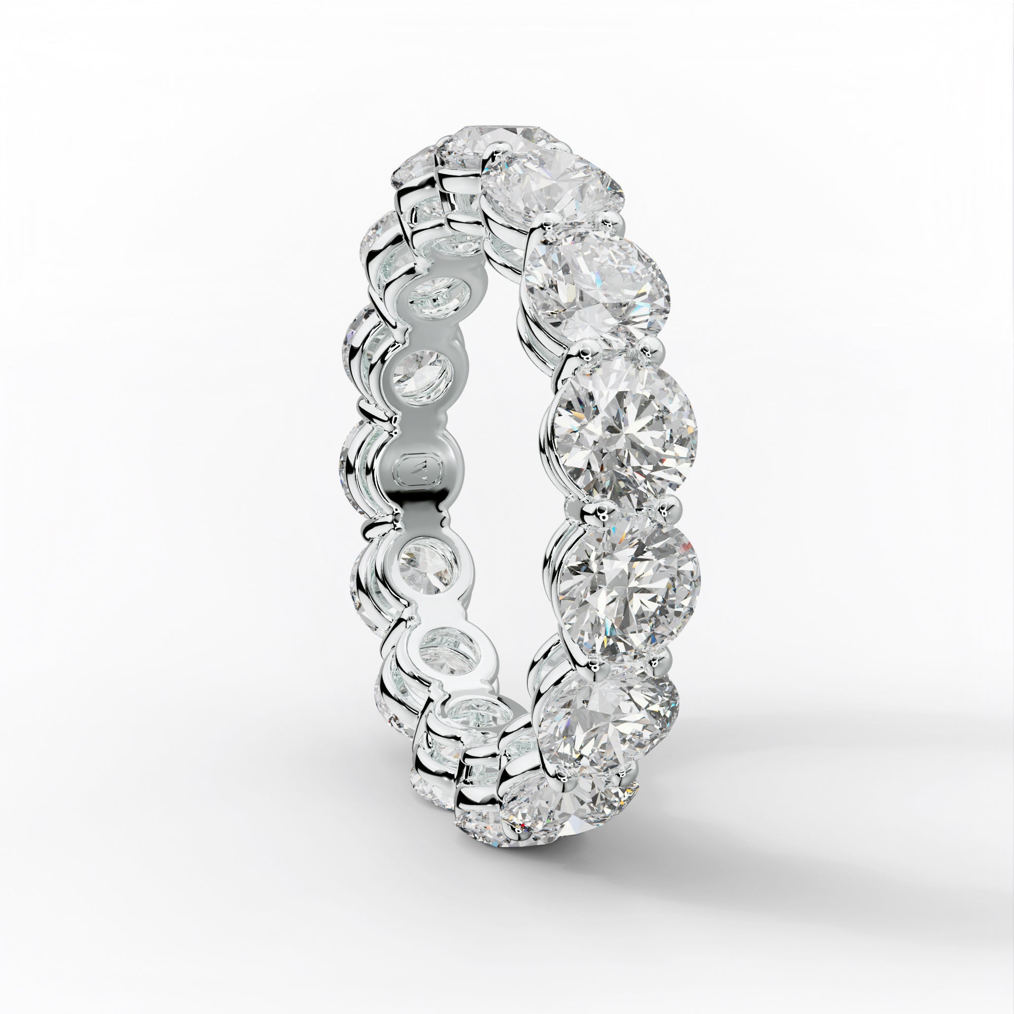 5.0 Carat Round Diamond Eternity Band Shared Prong