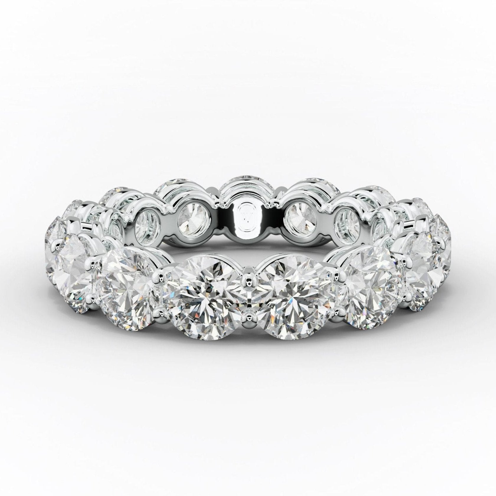 5.0 Carat Round Diamond Eternity Band Shared Prong