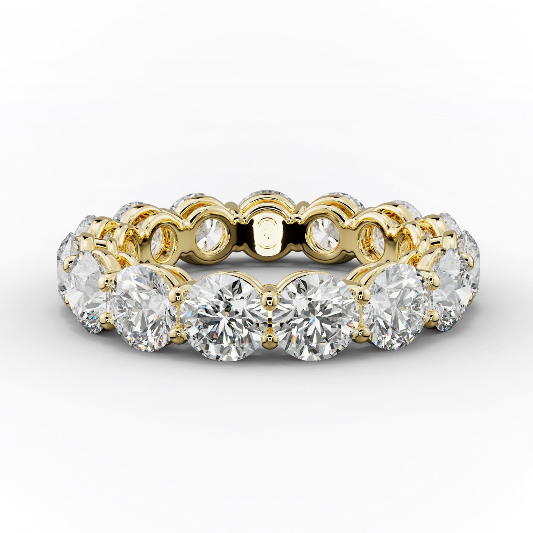 5.0 Carat Round Diamond Eternity Band Shared Prong