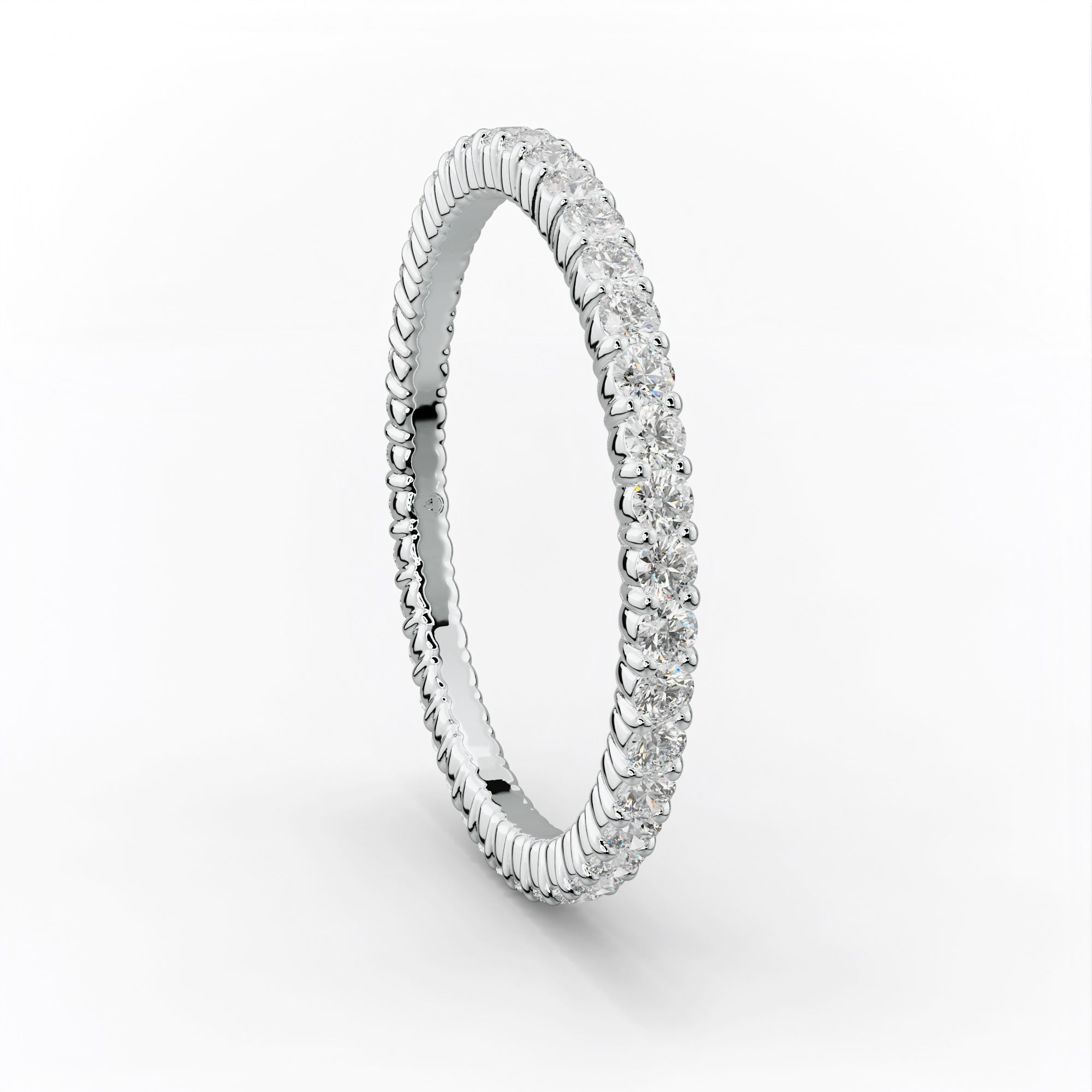 1/2 Carat Round Cut Diamond Classic Eternity Band Shared Prong