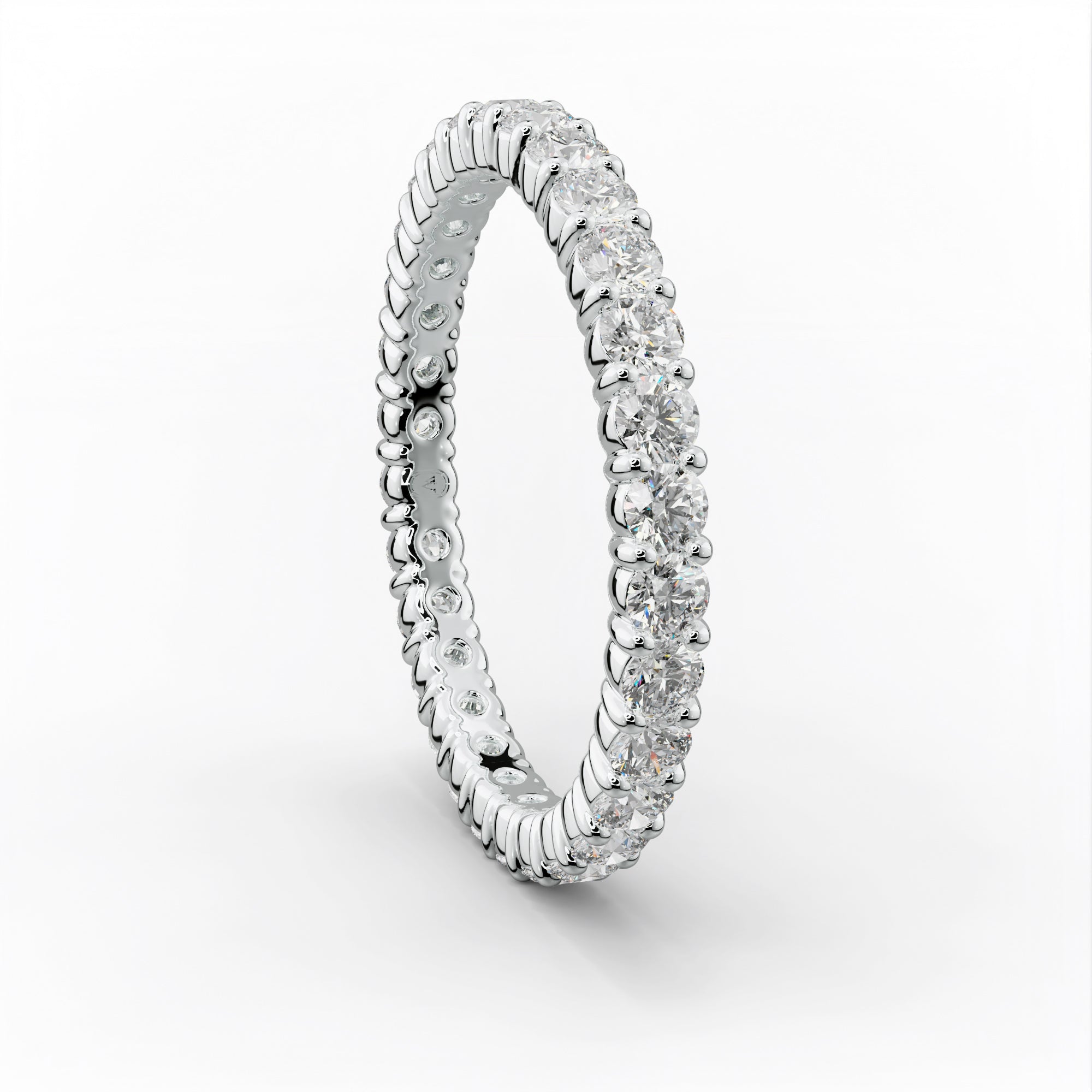 1.0 Carat Round Cut Diamond Classic Eternity Band Shared Prong