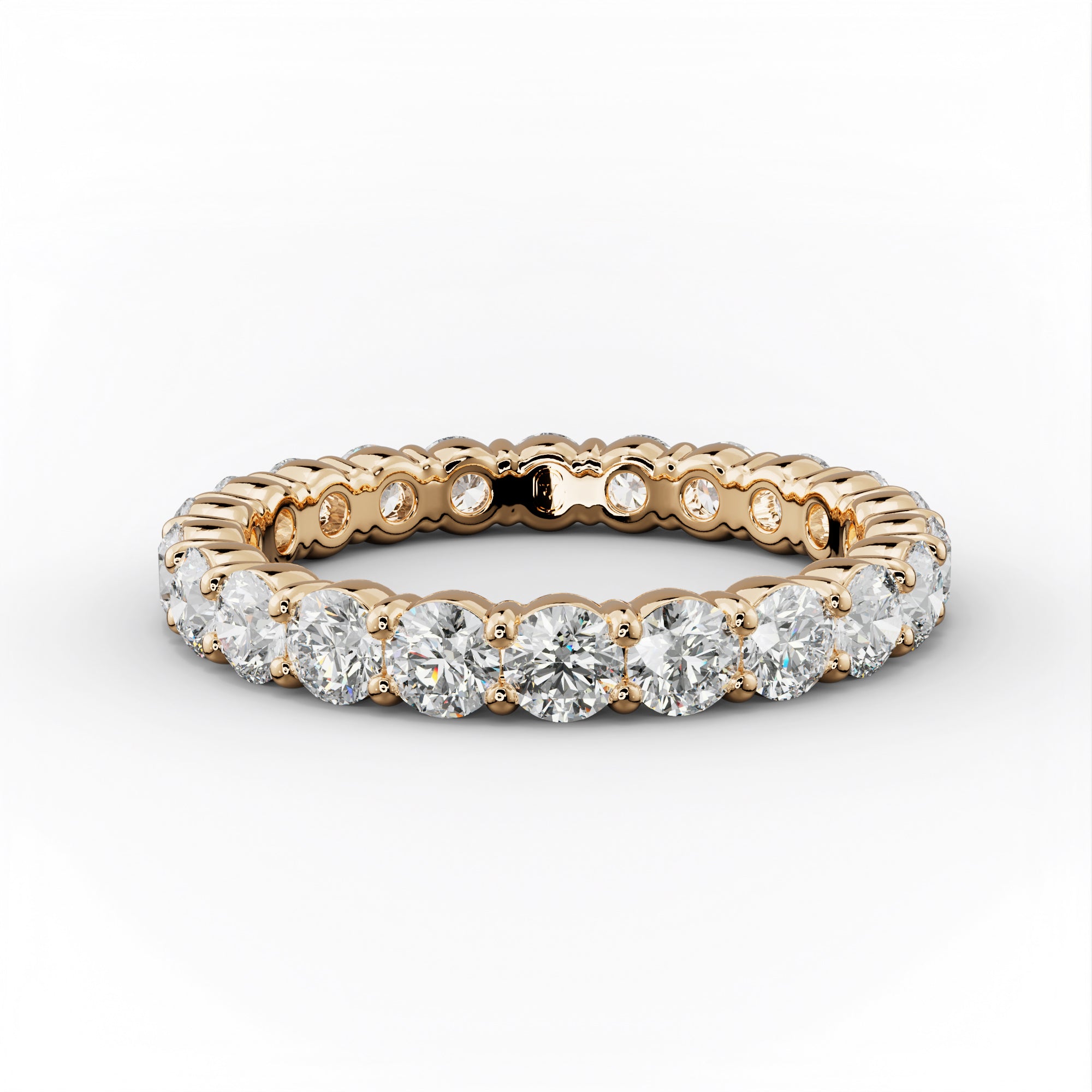 2.0 Carat Round Cut Diamond Classic Eternity Band Shared Prong