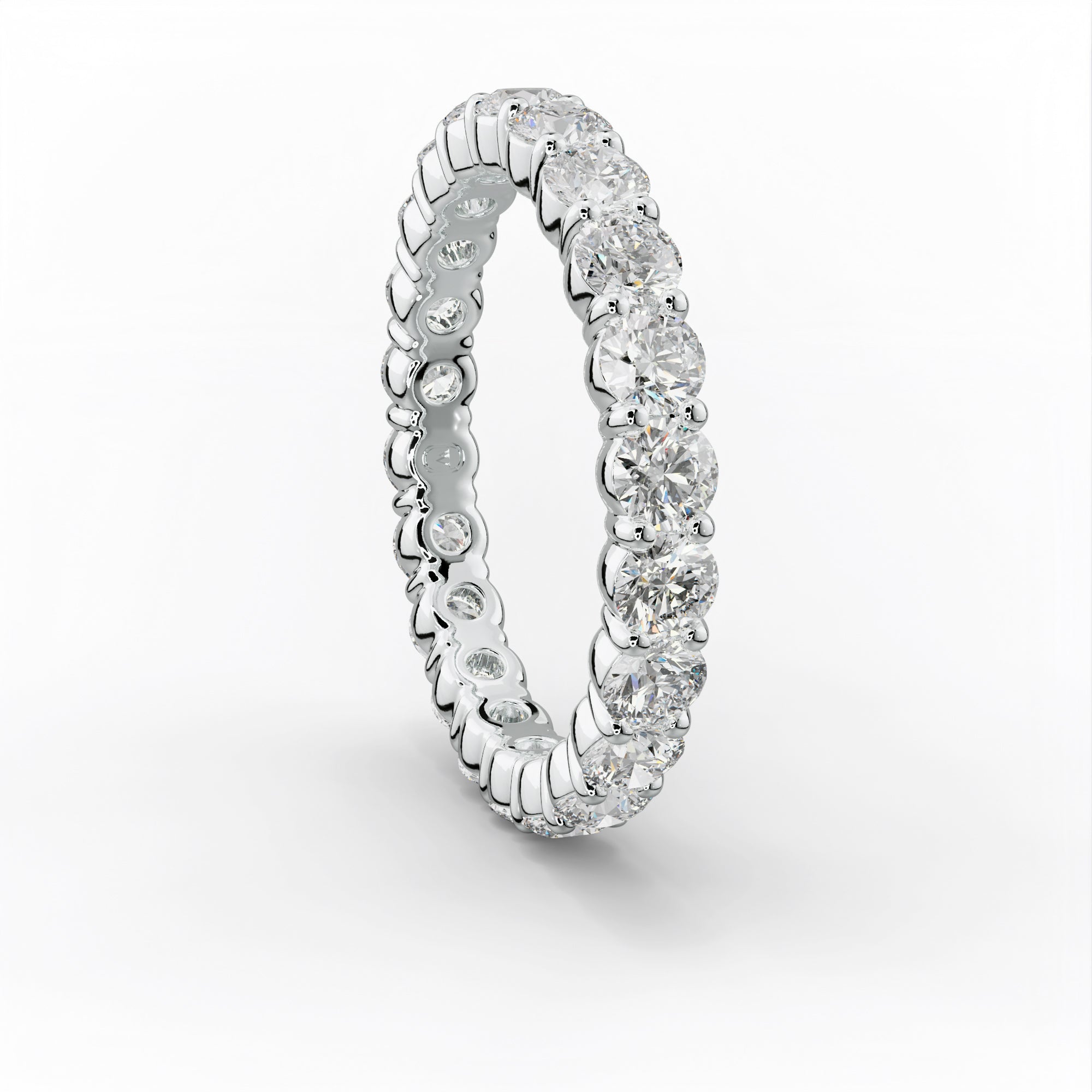 2.0 Carat Round Cut Diamond Classic Eternity Band Shared Prong