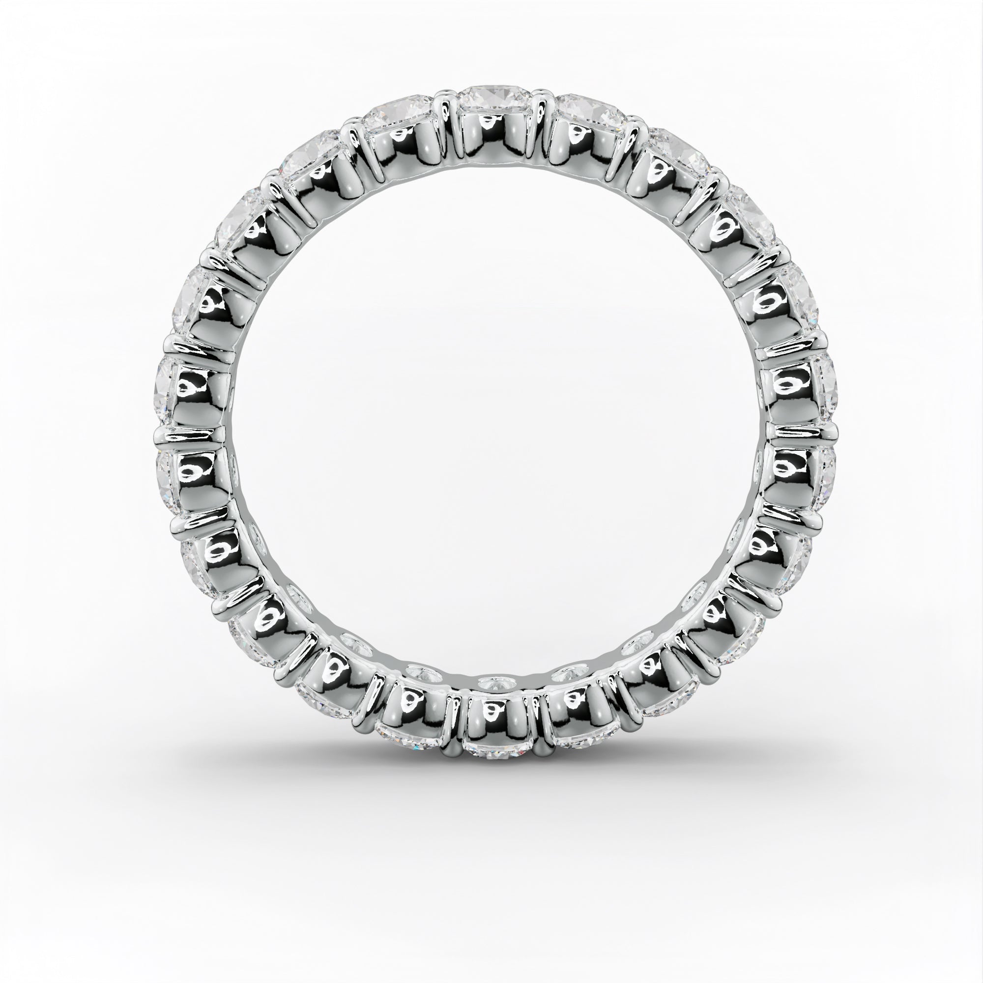 2.0 Carat Round Cut Diamond Classic Eternity Band Shared Prong