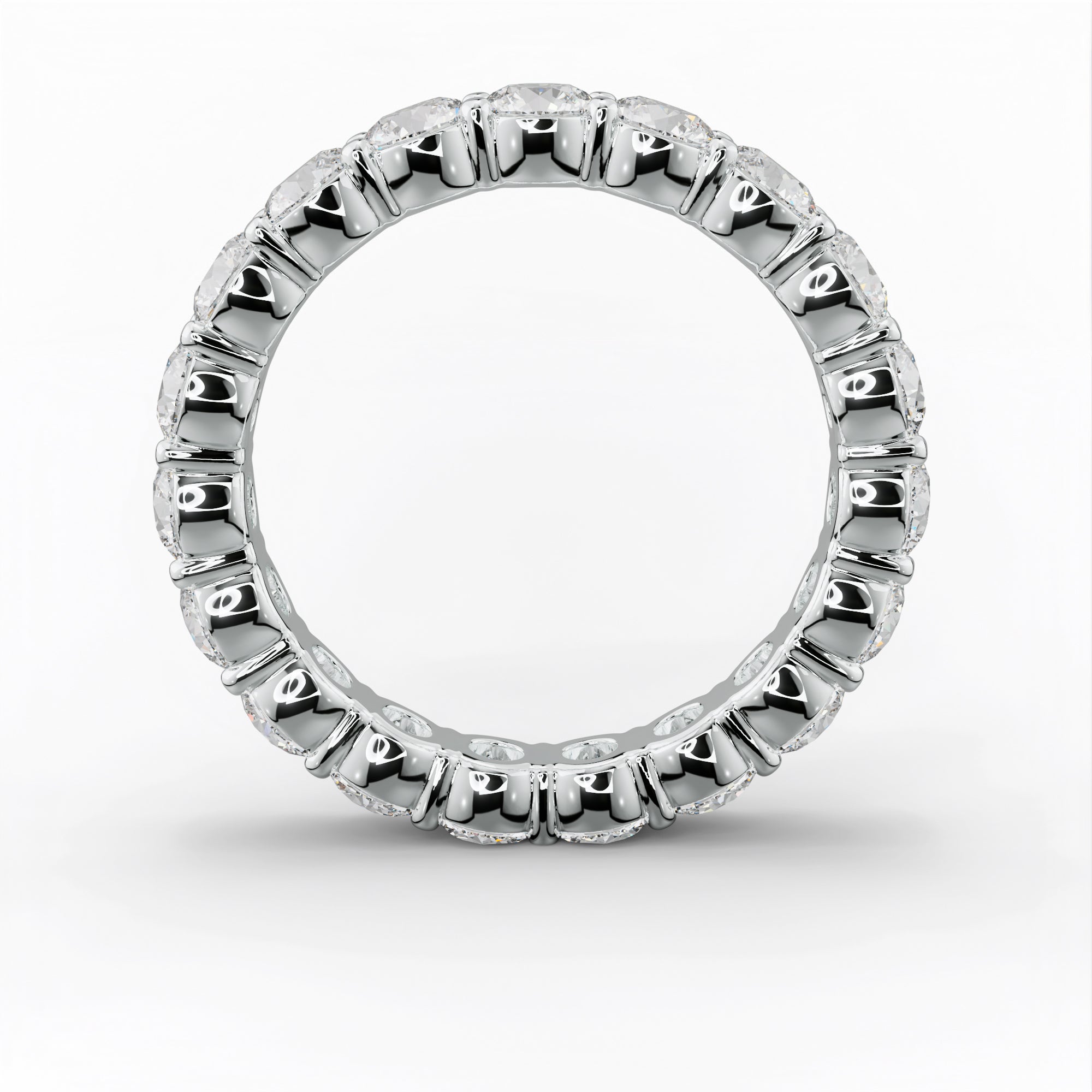 3.0 Carat Round Cut Diamond Classic Eternity Band Shared Prong