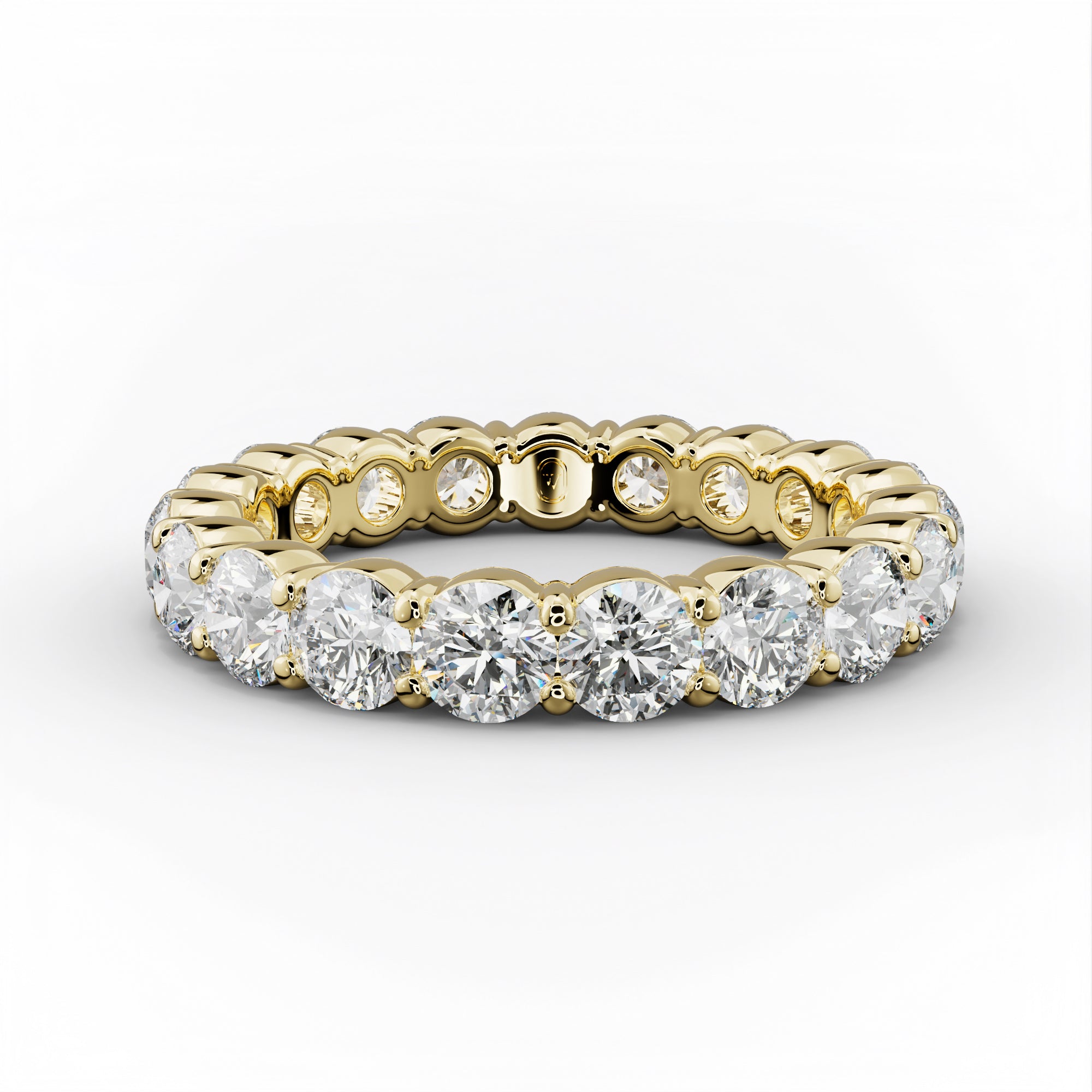 3.0 Carat Round Cut Diamond Classic Eternity Band Shared Prong