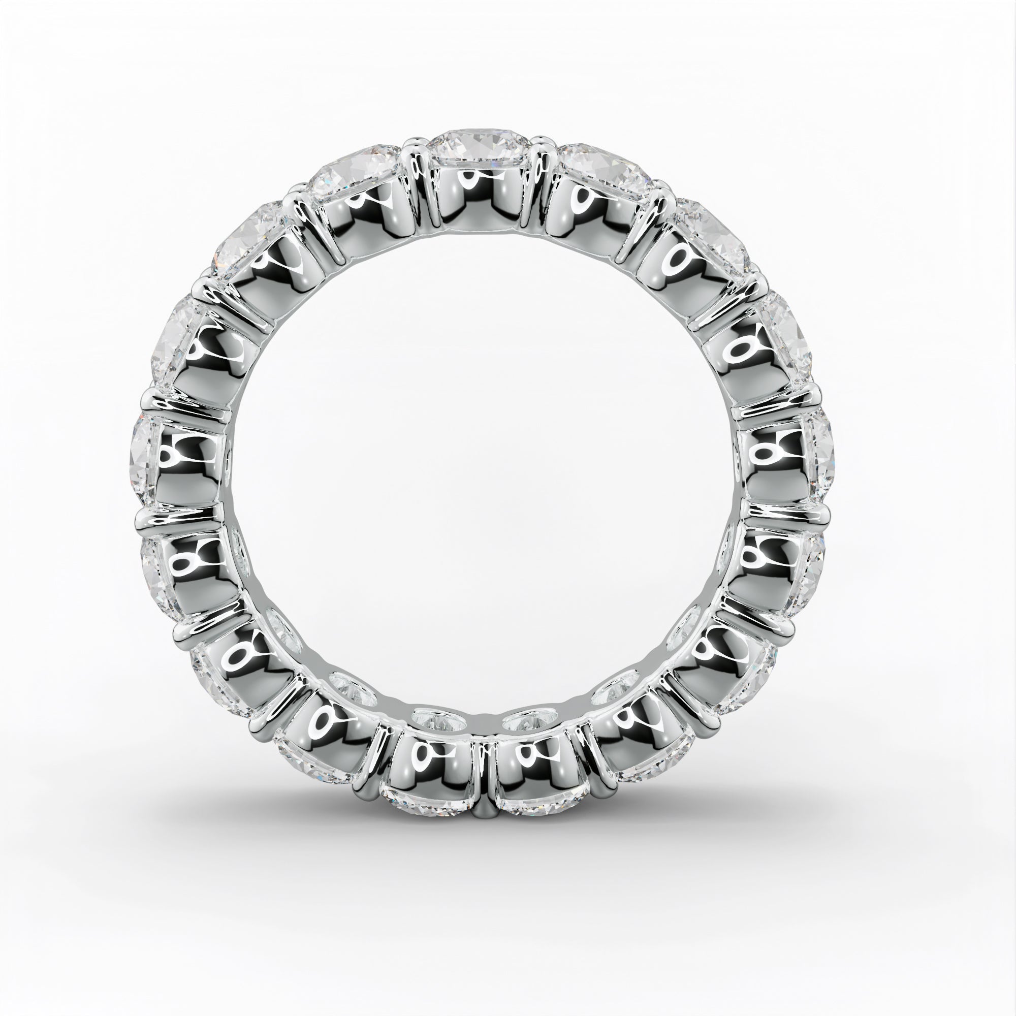 4.0 Carat Round Cut Diamond Classic Eternity Band Shared Prong