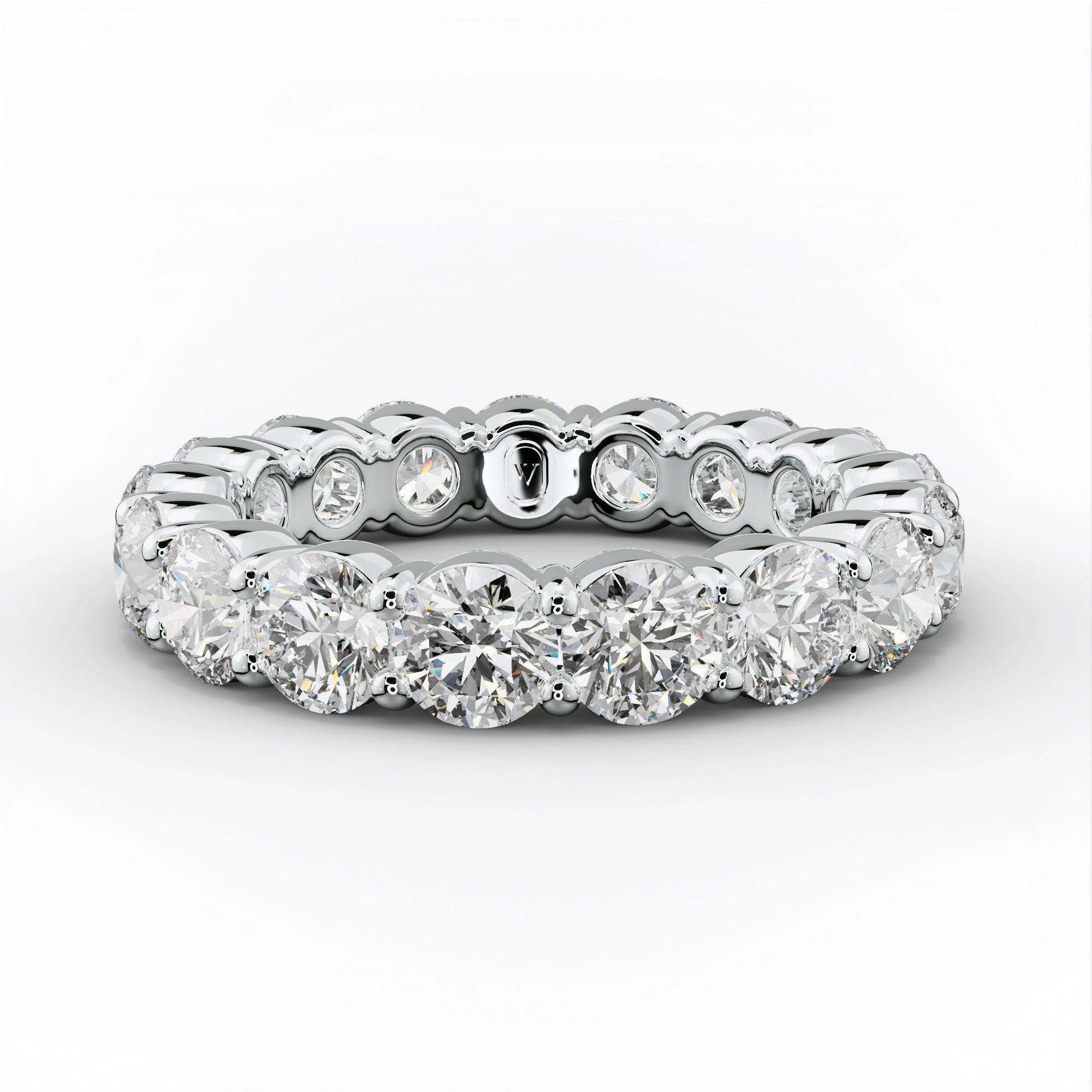 4.0 Carat Round Cut Diamond Classic Eternity Band Shared Prong