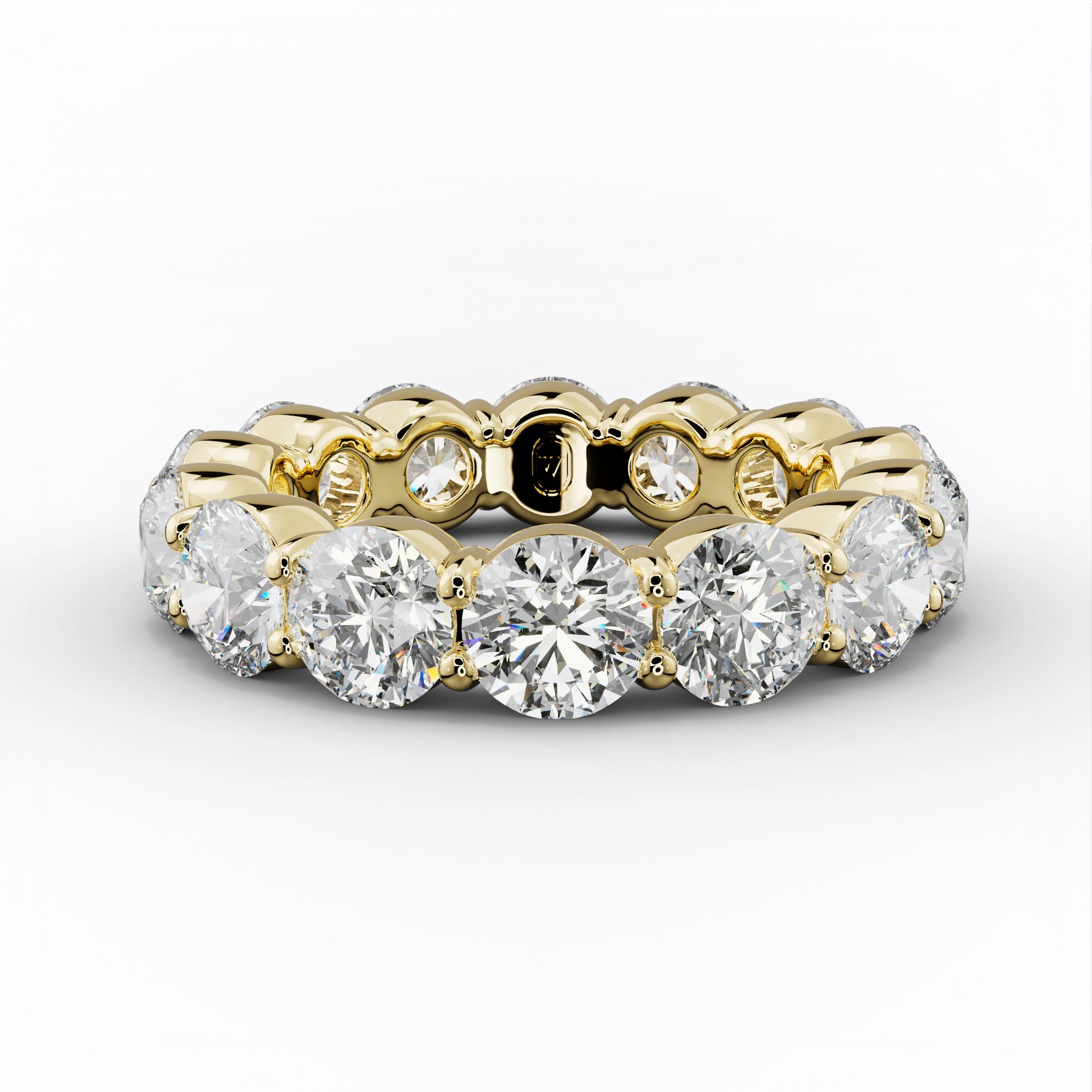 6.0 Carat Round Cut Diamond Classic Eternity Band Shared Prong