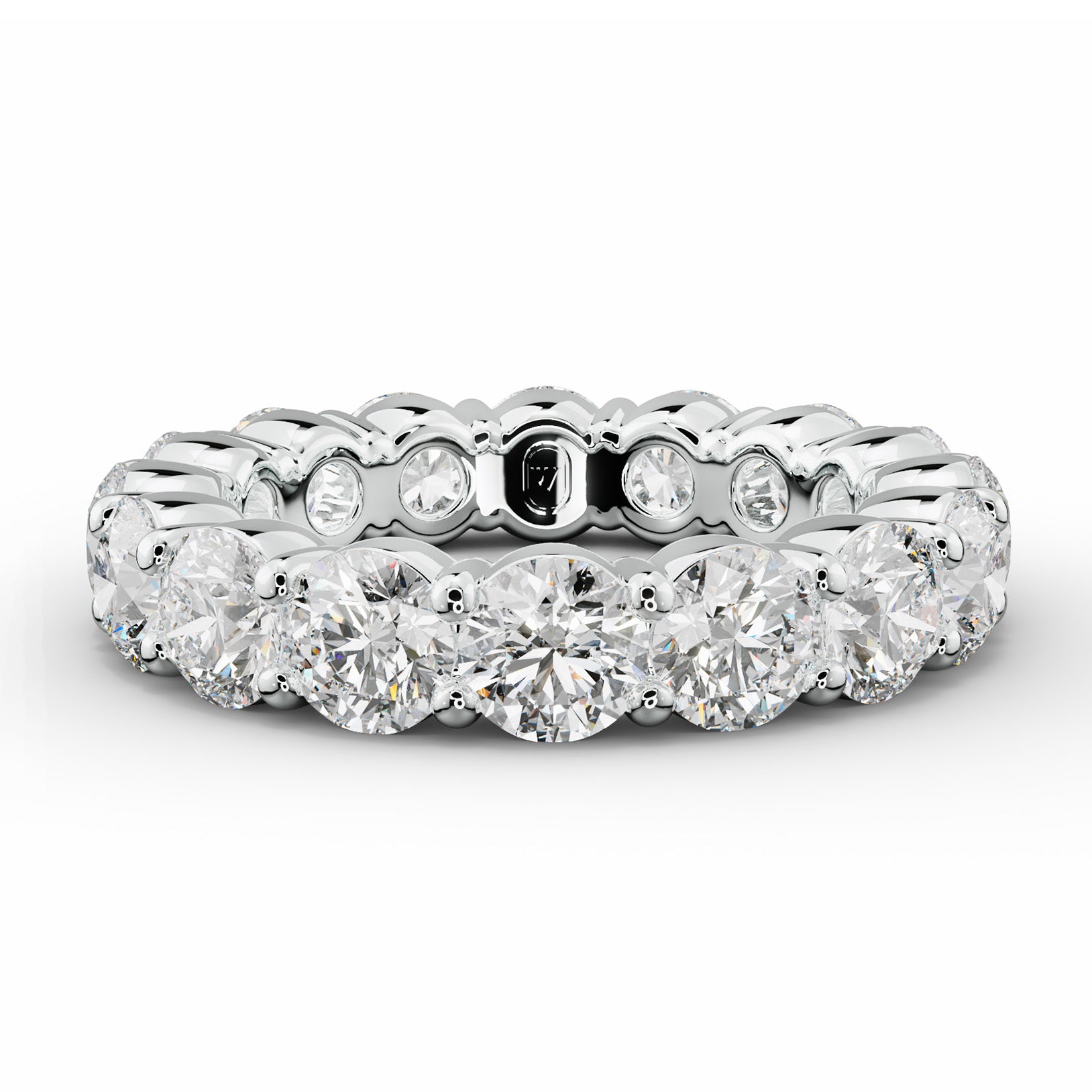 5.0 Carat Round Cut Diamond Classic Eternity Band Shared Prong