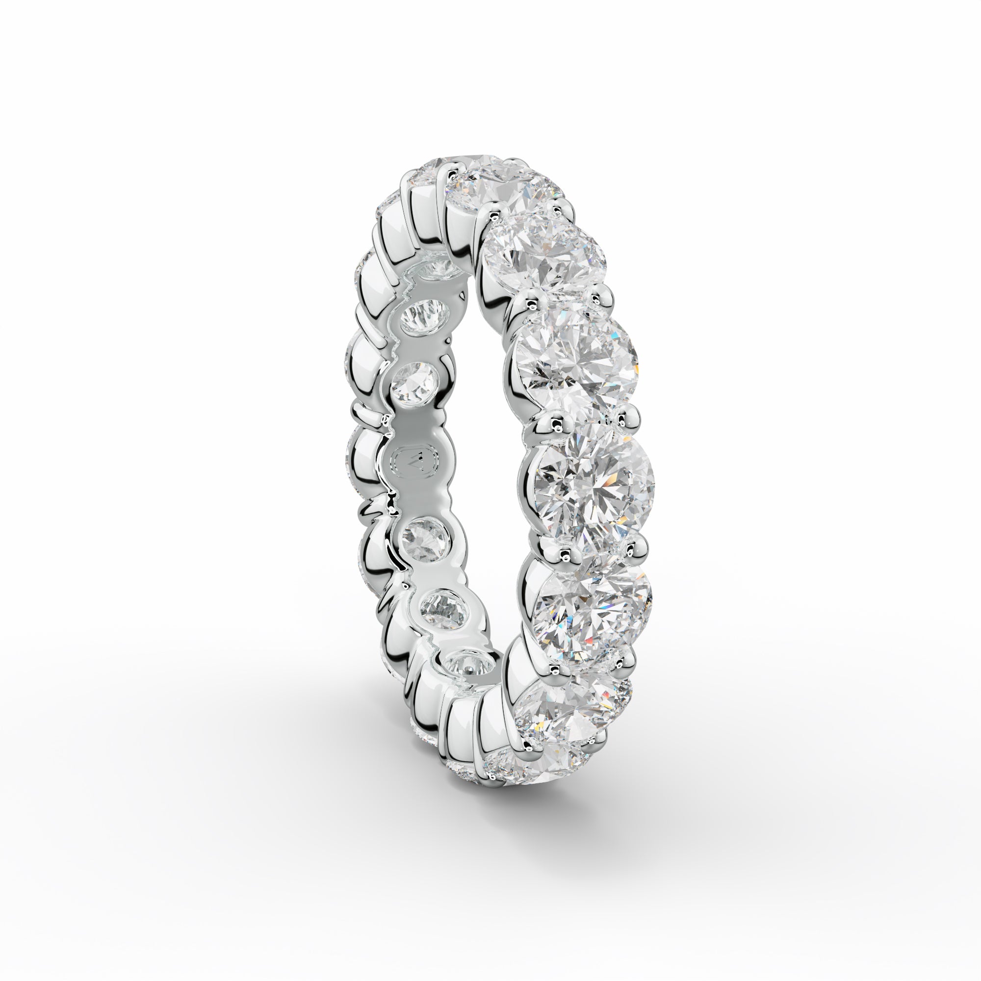 5.0 Carat Round Cut Diamond Classic Eternity Band Shared Prong