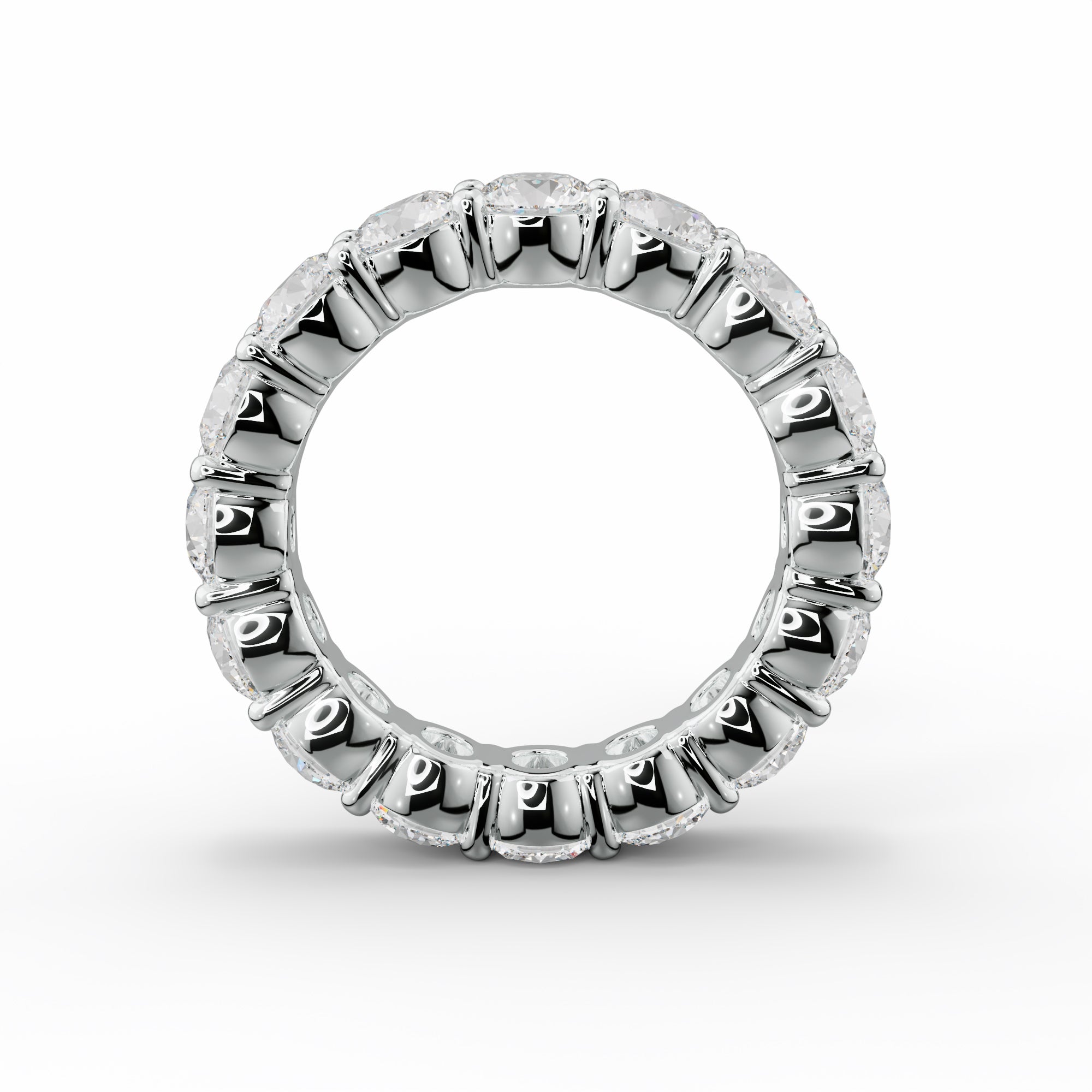 5.0 Carat Round Cut Diamond Classic Eternity Band Shared Prong