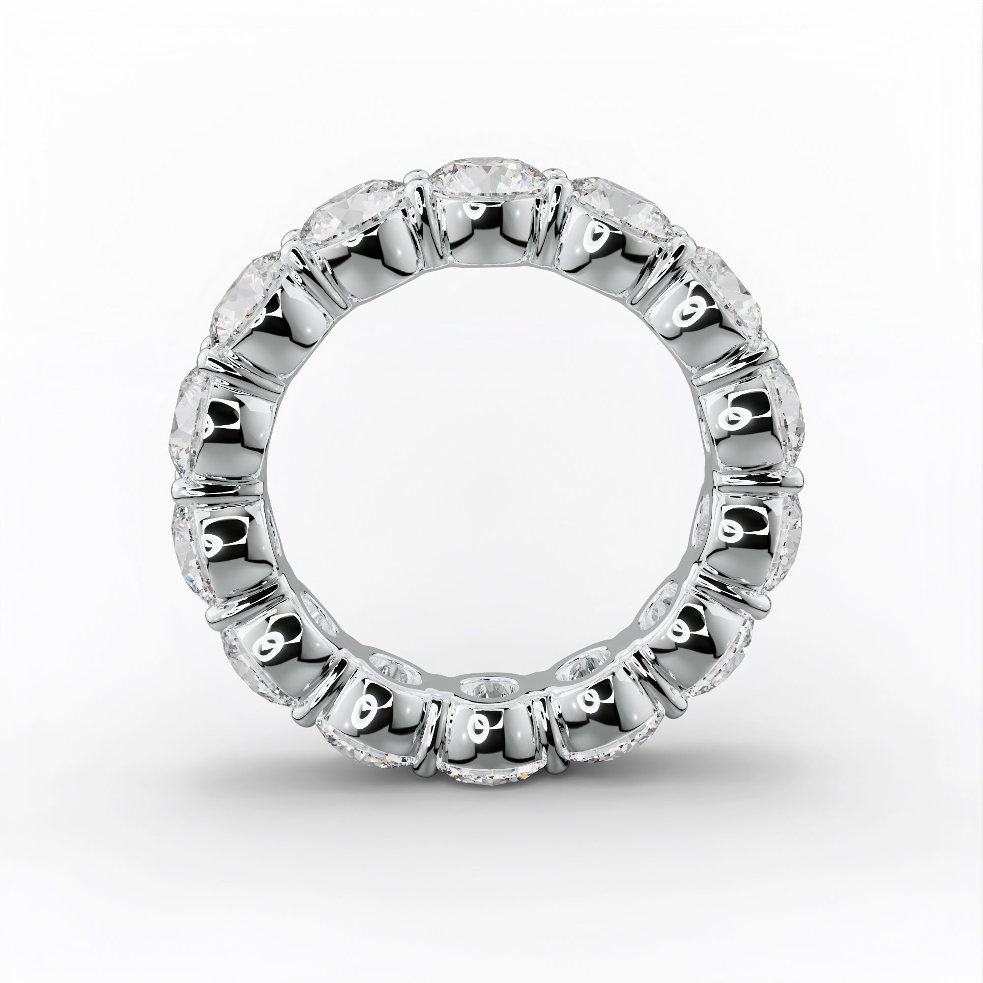 6.0 Carat Round Cut Diamond Classic Eternity Band Shared Prong