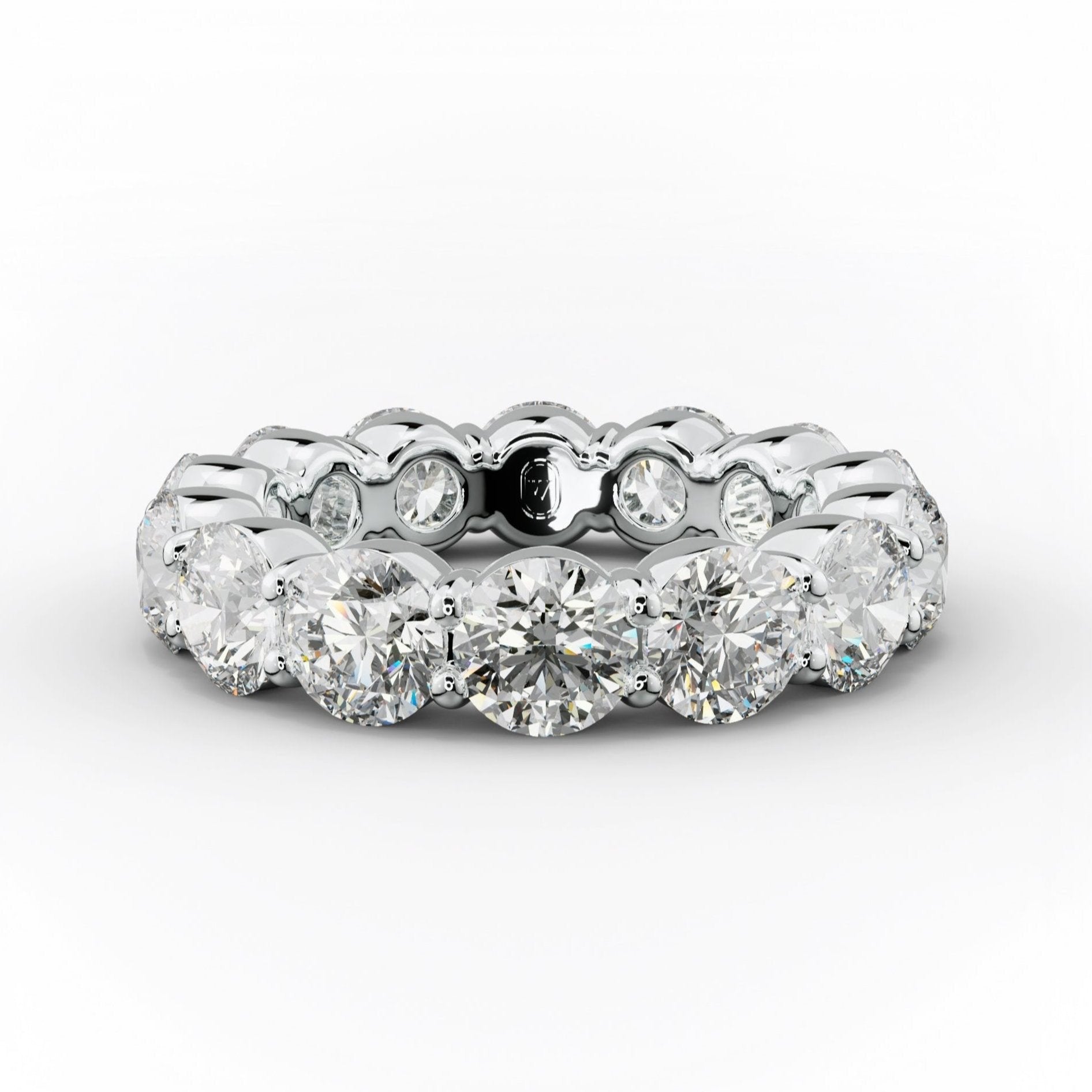 6.0 Carat Round Cut Diamond Classic Eternity Band Shared Prong