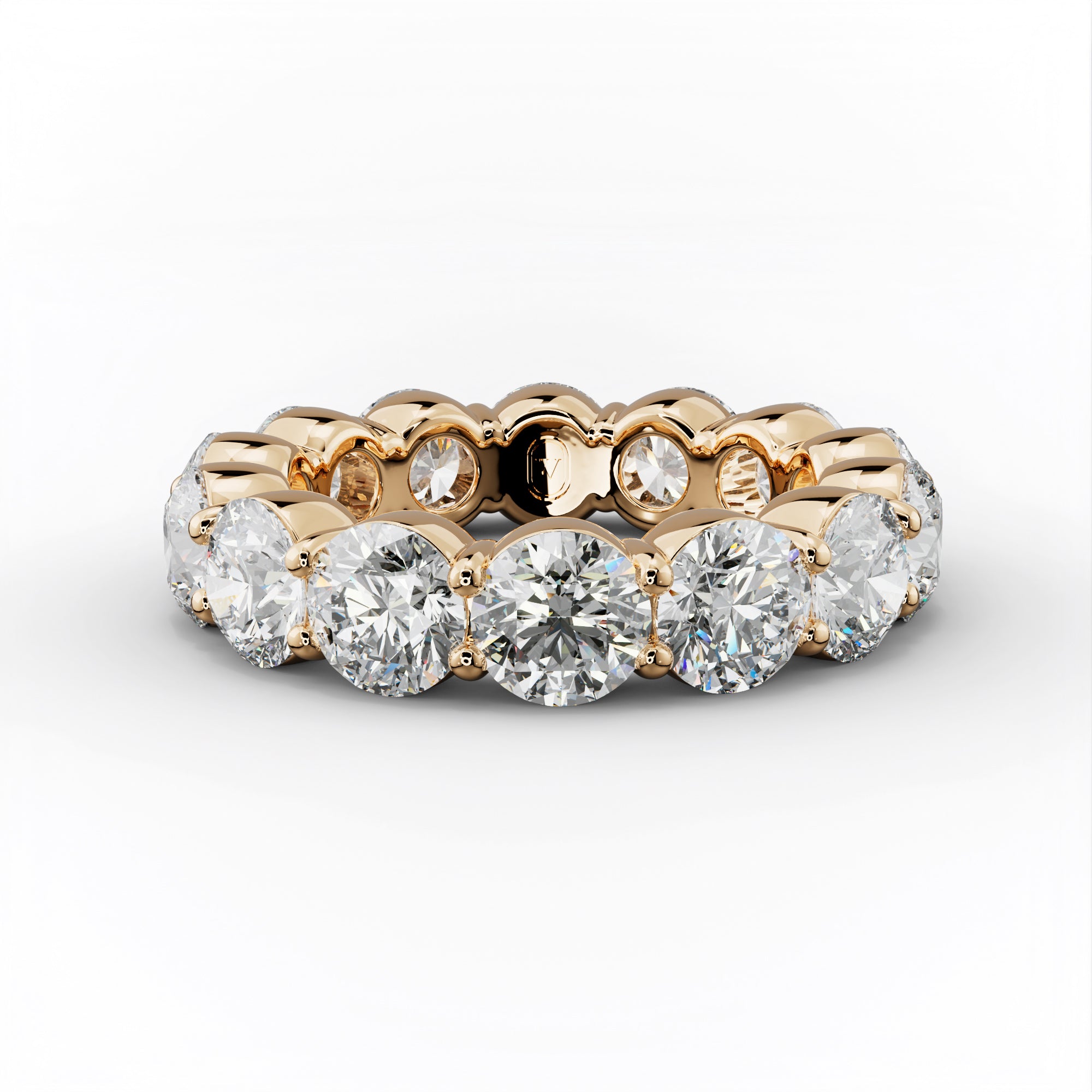 7.0 Carat Round Diamond Classic Eternity Band Shared Prong