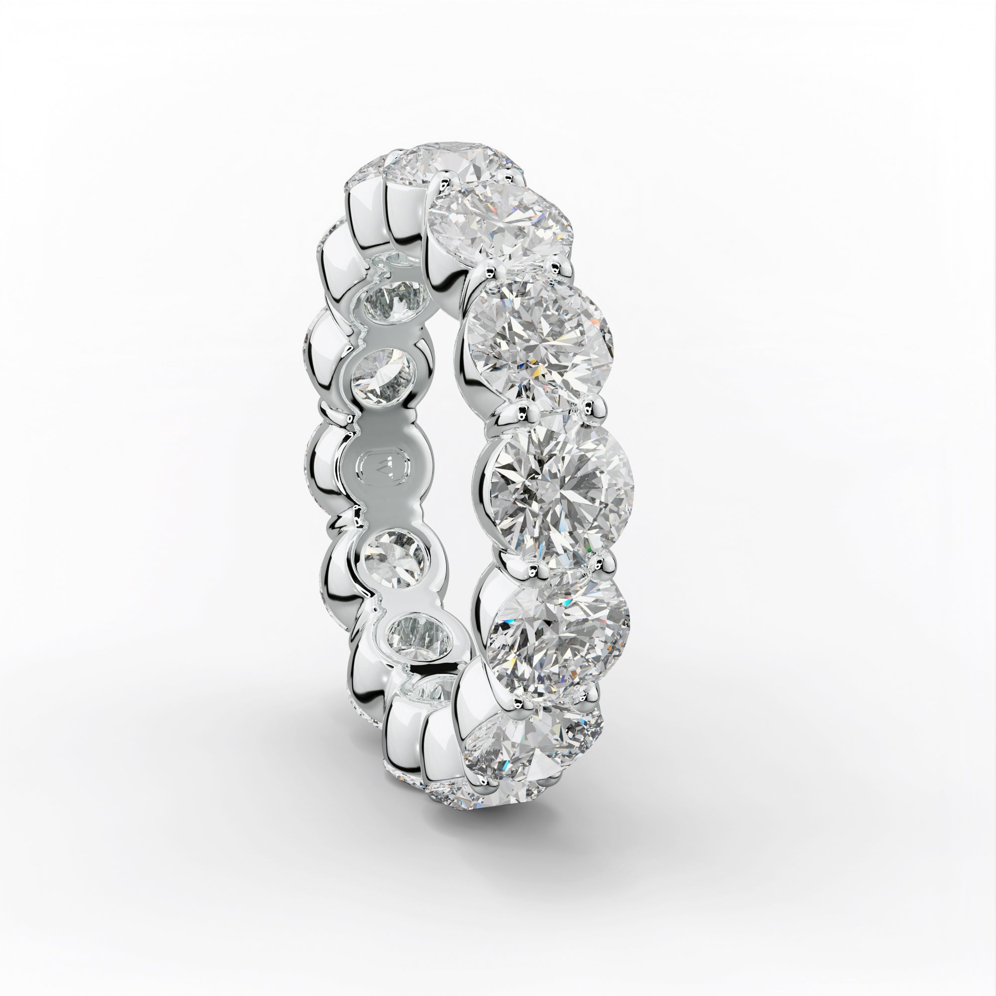 7.0 Carat Round Diamond Classic Eternity Band Shared Prong