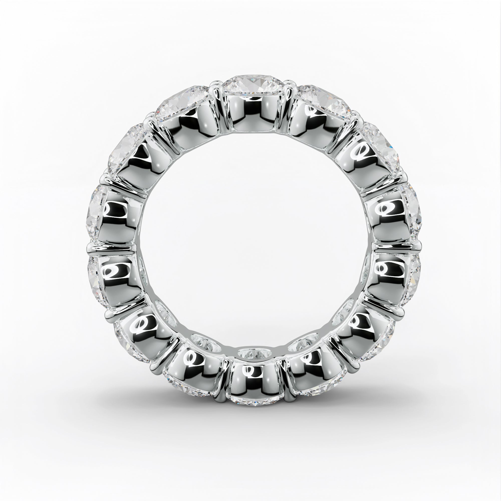 7.0 Carat Round Diamond Classic Eternity Band Shared Prong