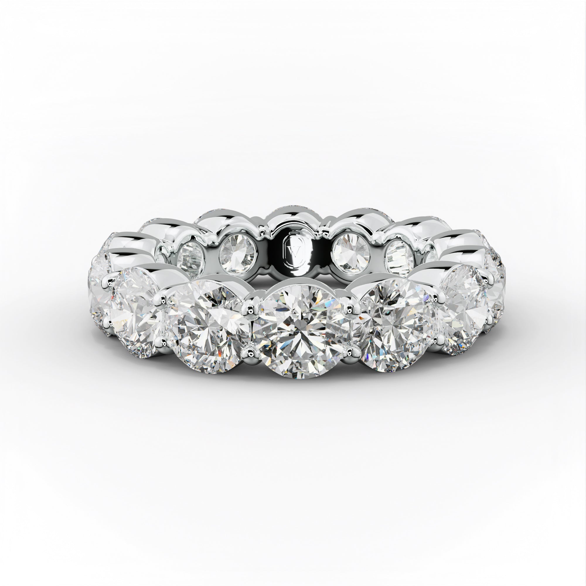 7.0 Carat Round Diamond Classic Eternity Band Shared Prong