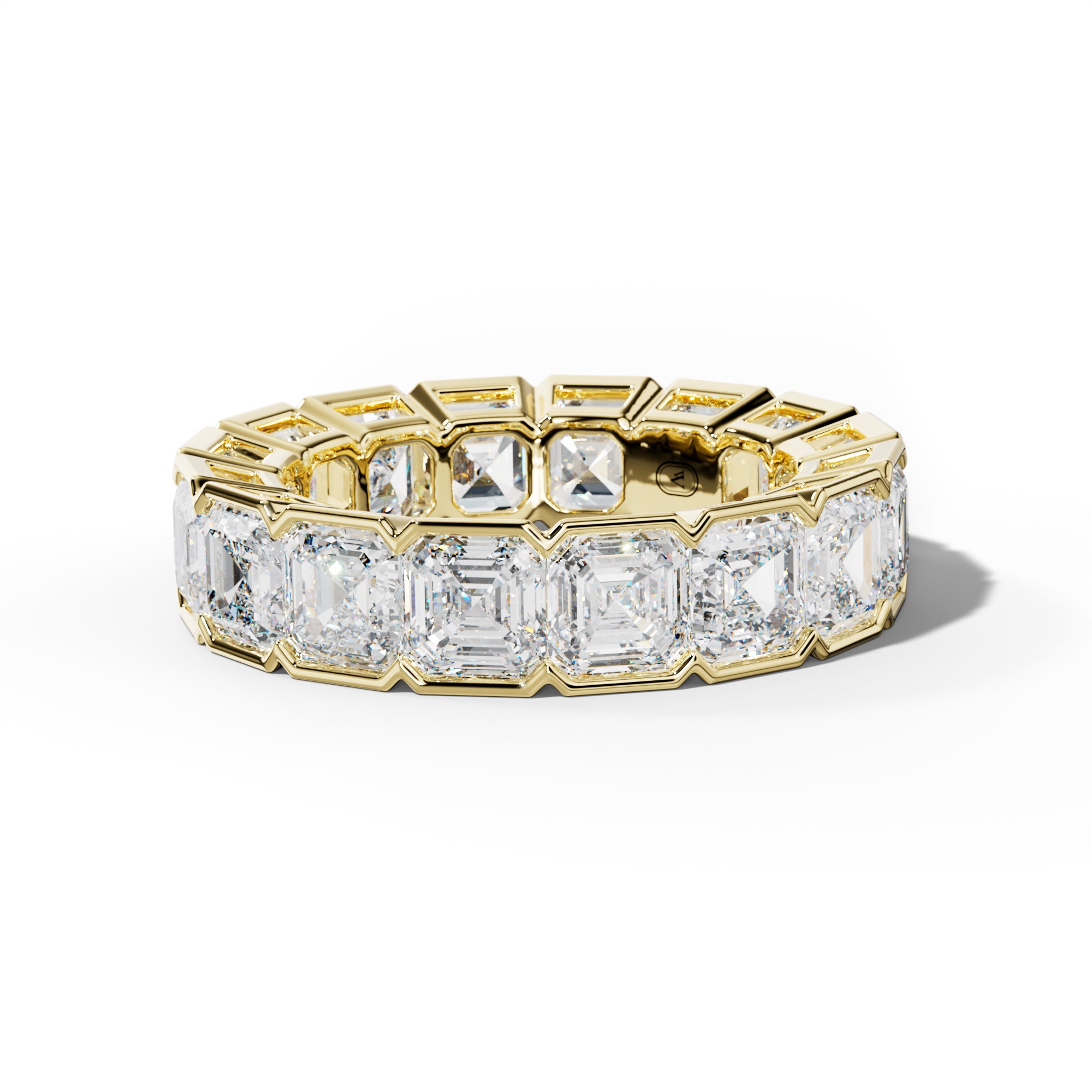 9.0 Carat Asscher Diamond Half Bezel Set Eternity Band