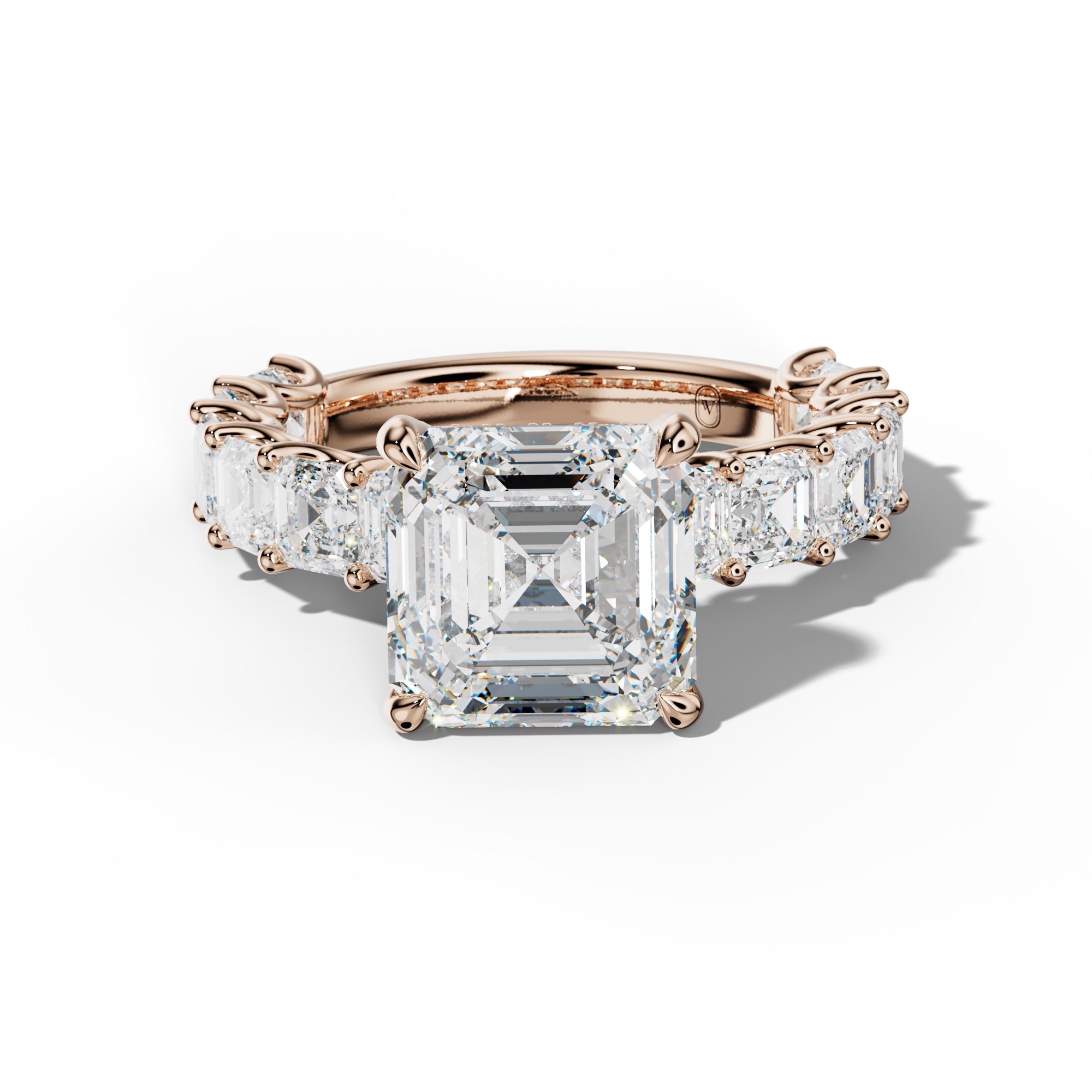 Haven Asscher Diamond Engagement Ring With Asscher Side Stones