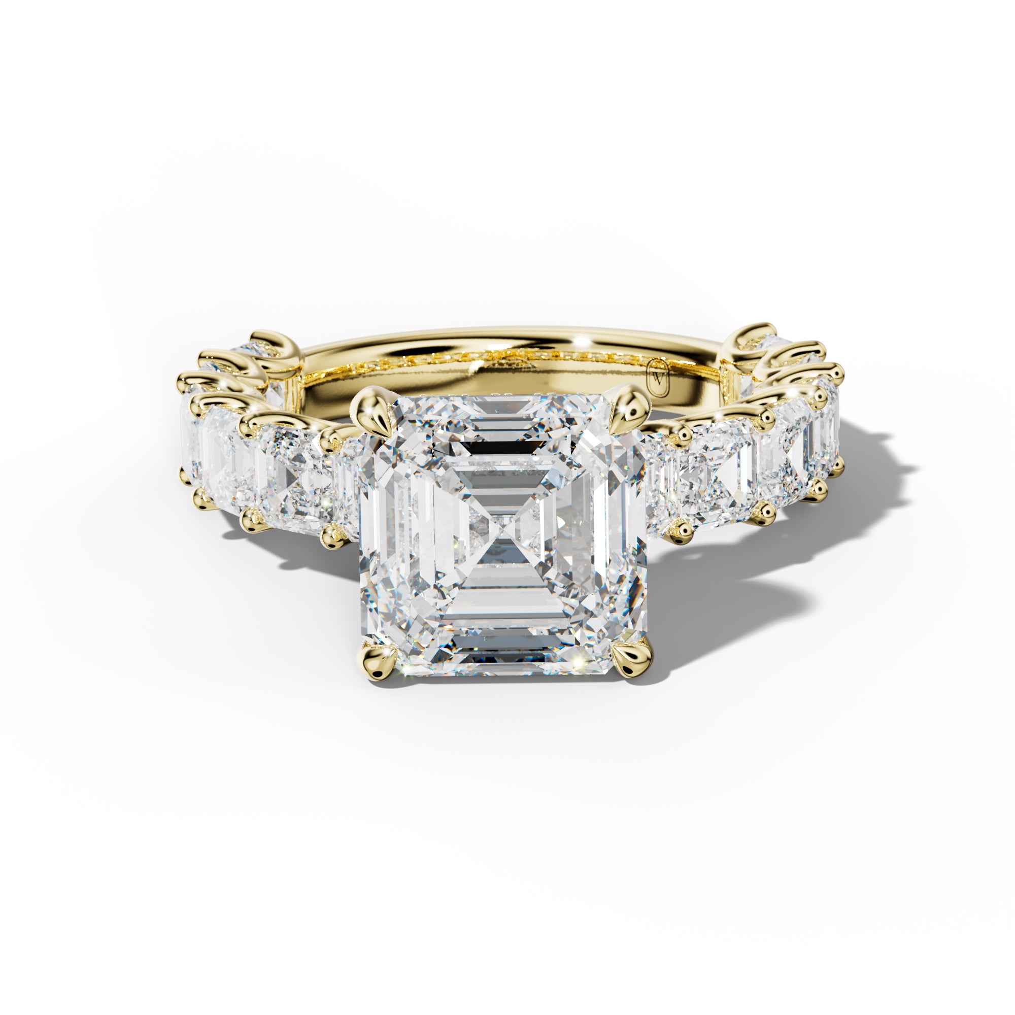 Haven Asscher Diamond Engagement Ring With Asscher Side Stones