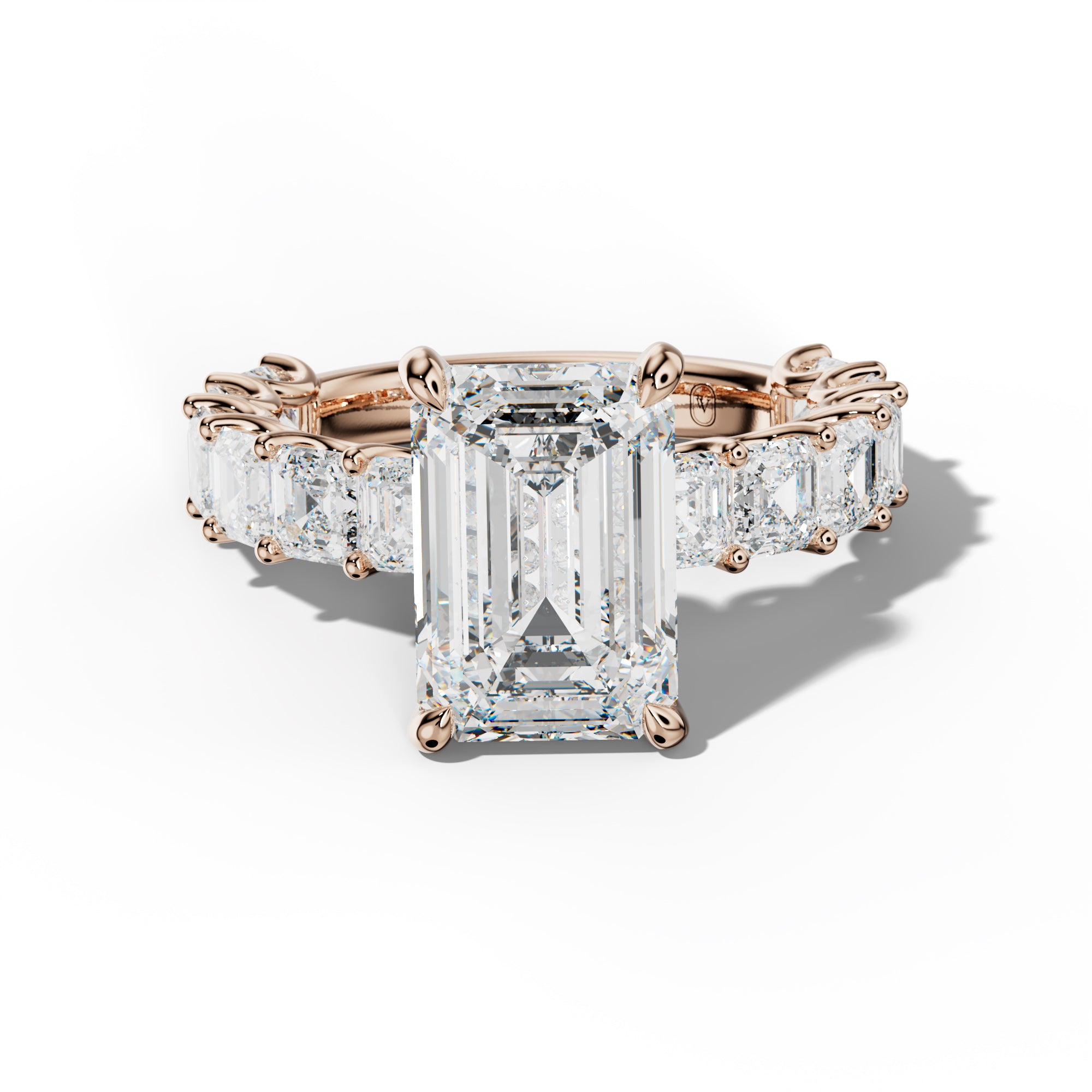 Haven Emerald Cut Engagement Ring With Asscher Side Stones
