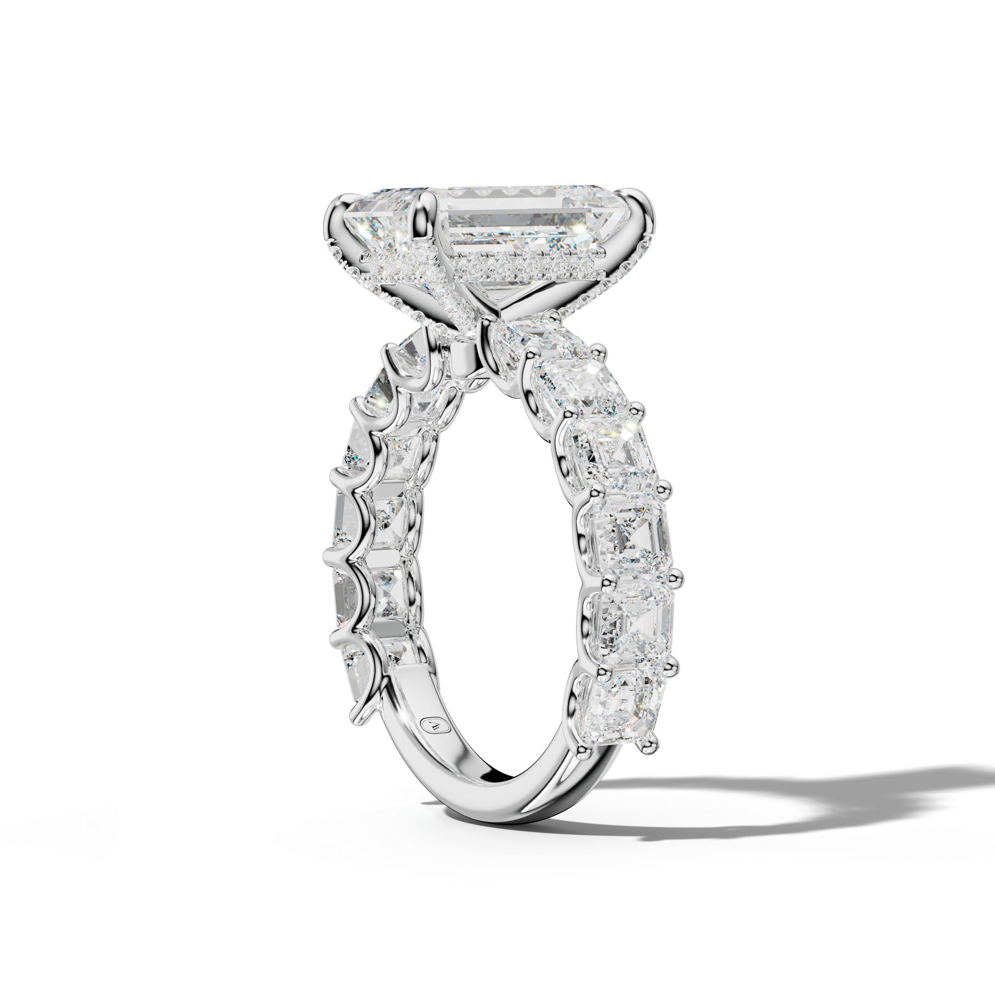 Haven Emerald Cut Engagement Ring With Asscher Side Stones
