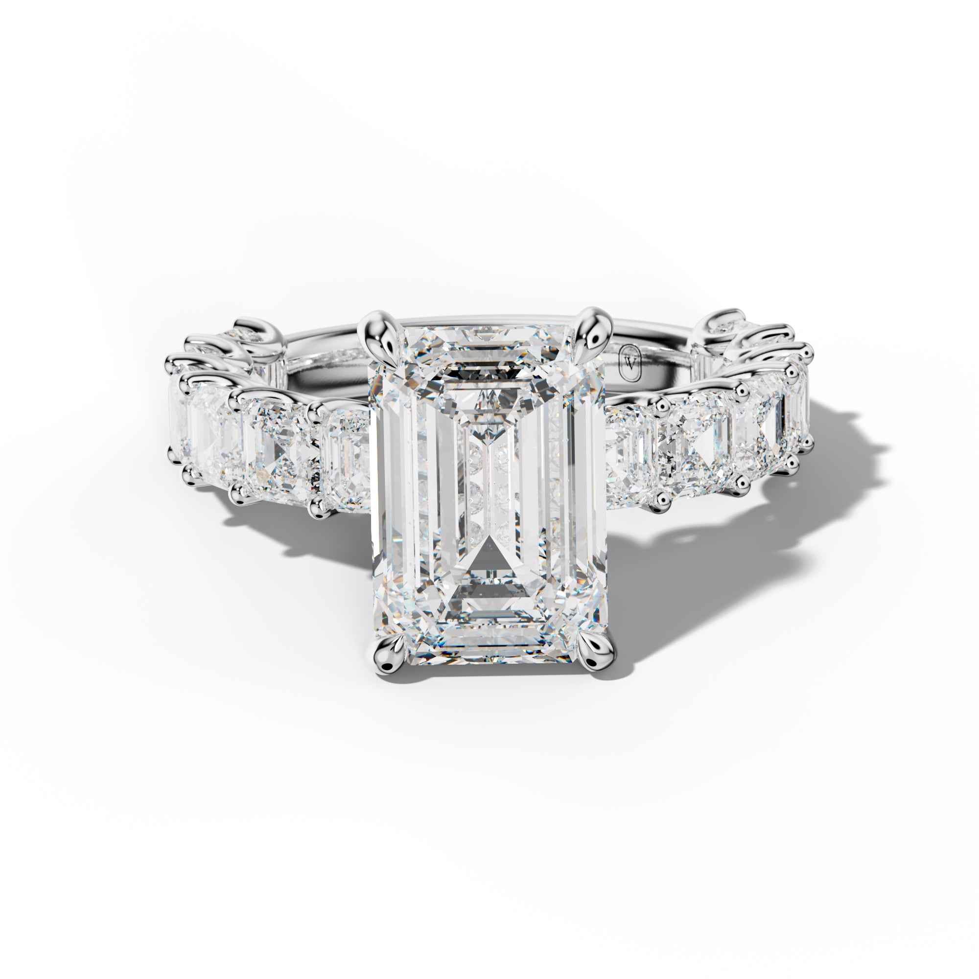 Haven Emerald Cut Engagement Ring With Asscher Side Stones