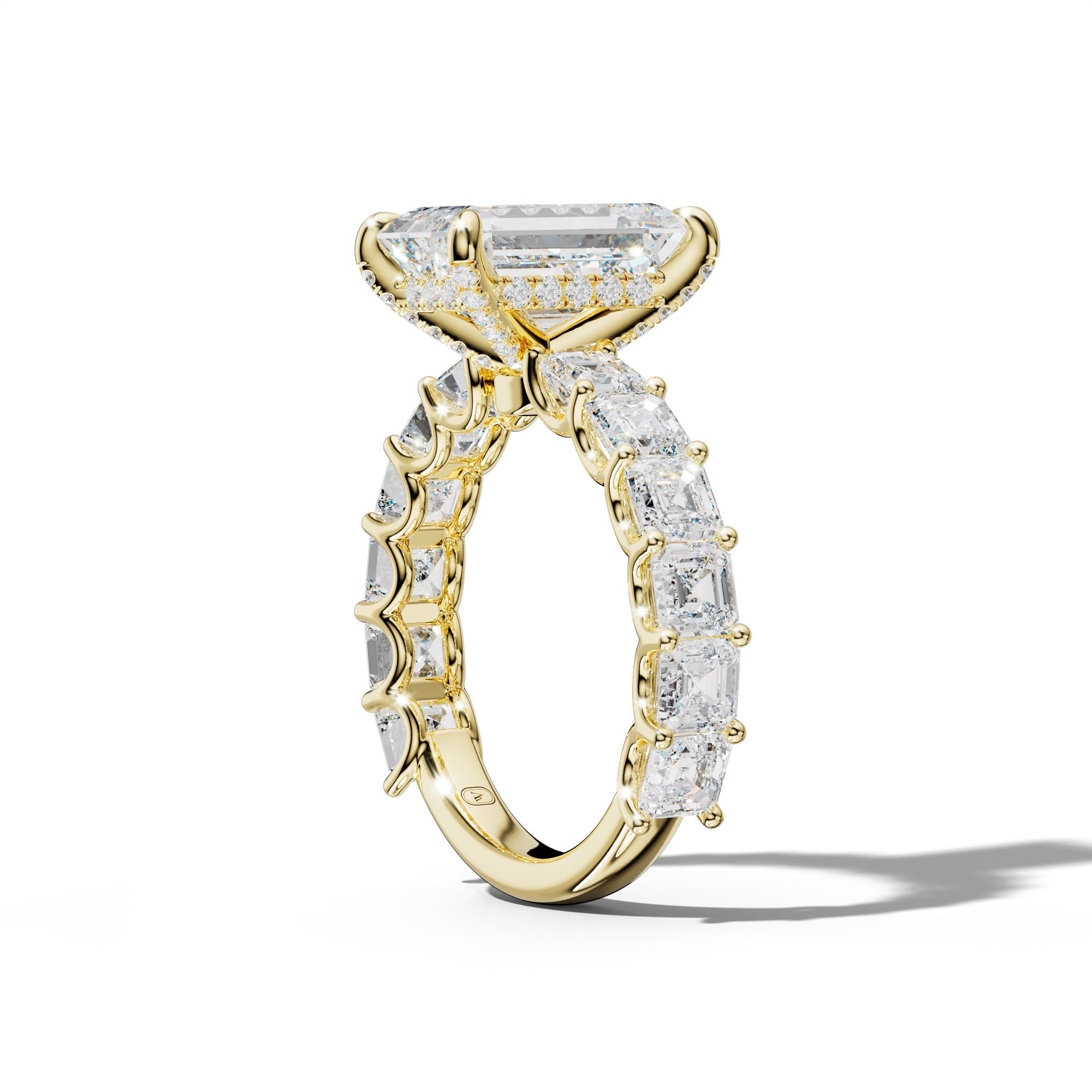 Haven Emerald Cut Engagement Ring With Asscher Side Stones