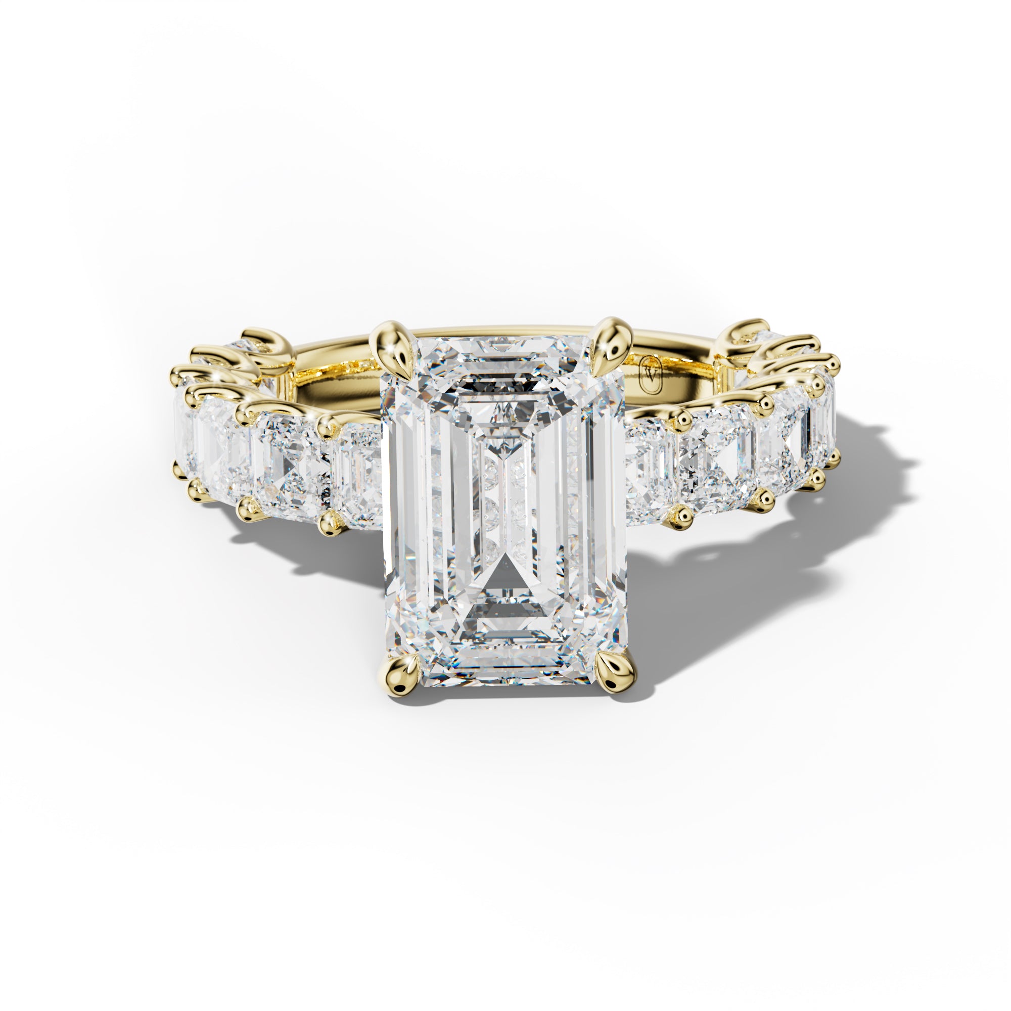 Haven Emerald Cut Engagement Ring With Asscher Side Stones