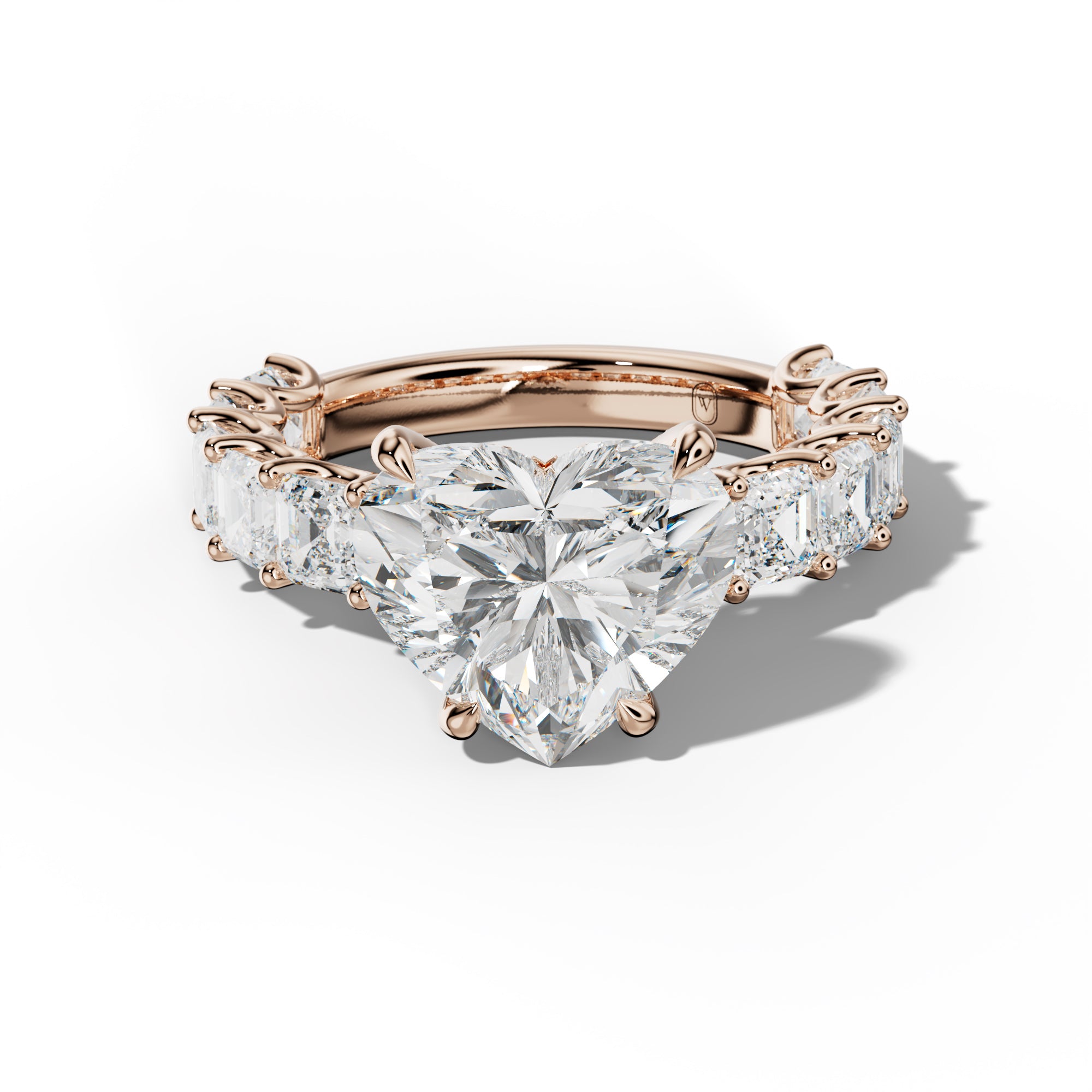 Haven Heart Diamond Engagement Ring With Asscher Side Stones