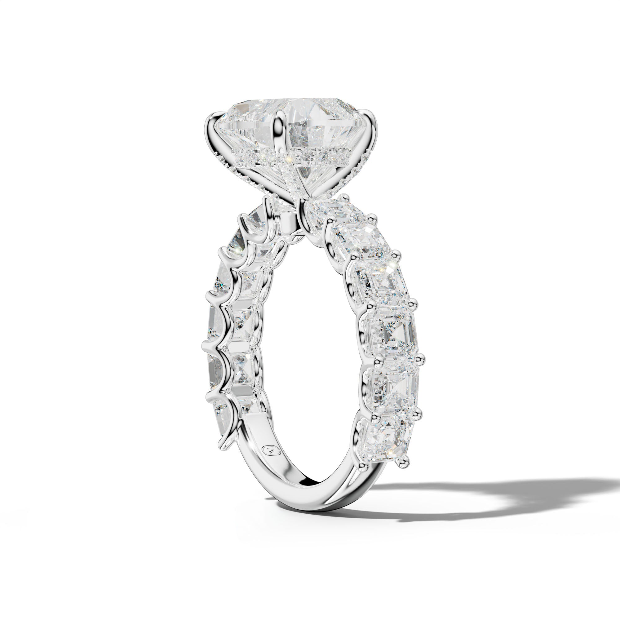 Haven Heart Diamond Engagement Ring With Asscher Side Stones