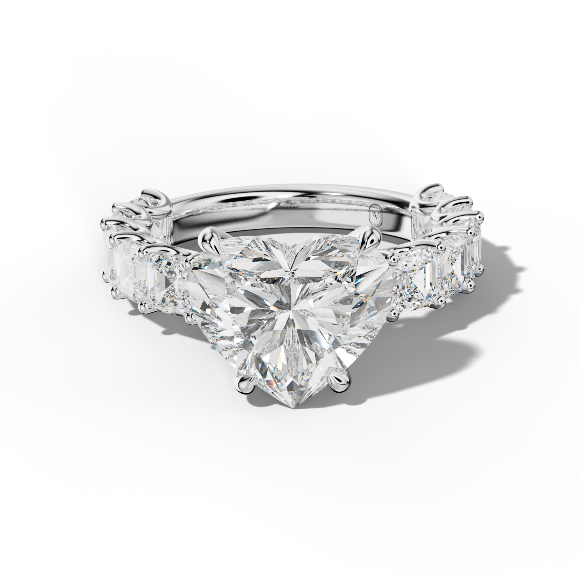 Haven Heart Diamond Engagement Ring With Asscher Side Stones