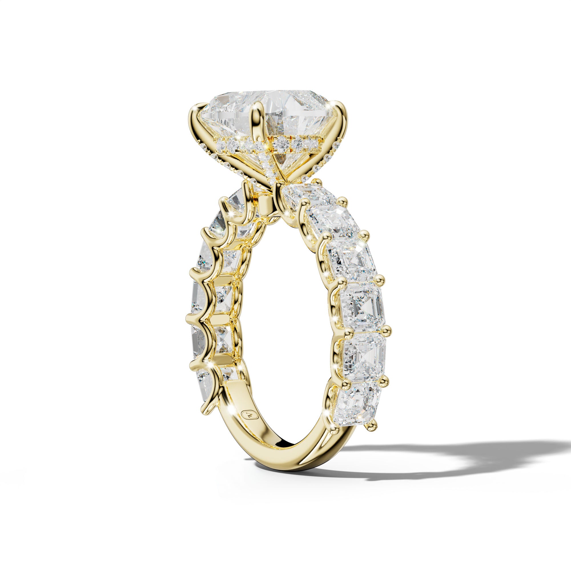 Haven Heart Diamond Engagement Ring With Asscher Side Stones