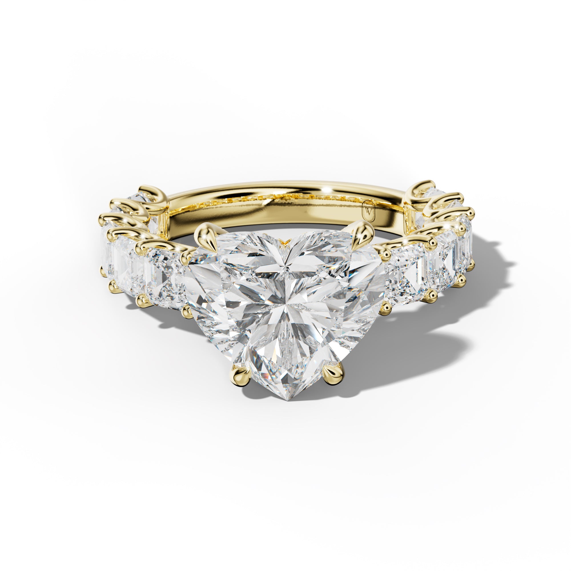 Haven Heart Diamond Engagement Ring With Asscher Side Stones