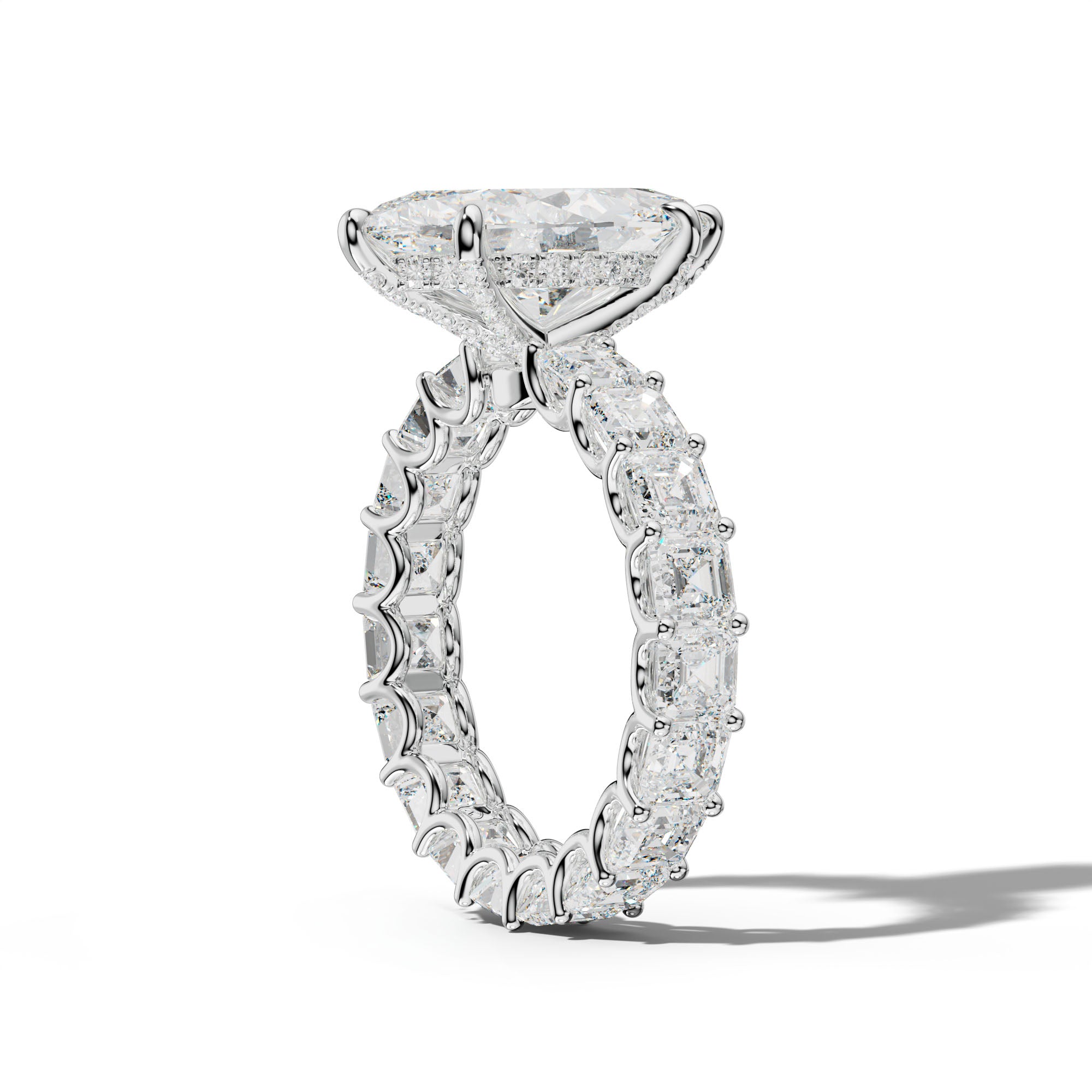 Aisha Marquise Diamond Engagement Ring With Asscher Side Stones