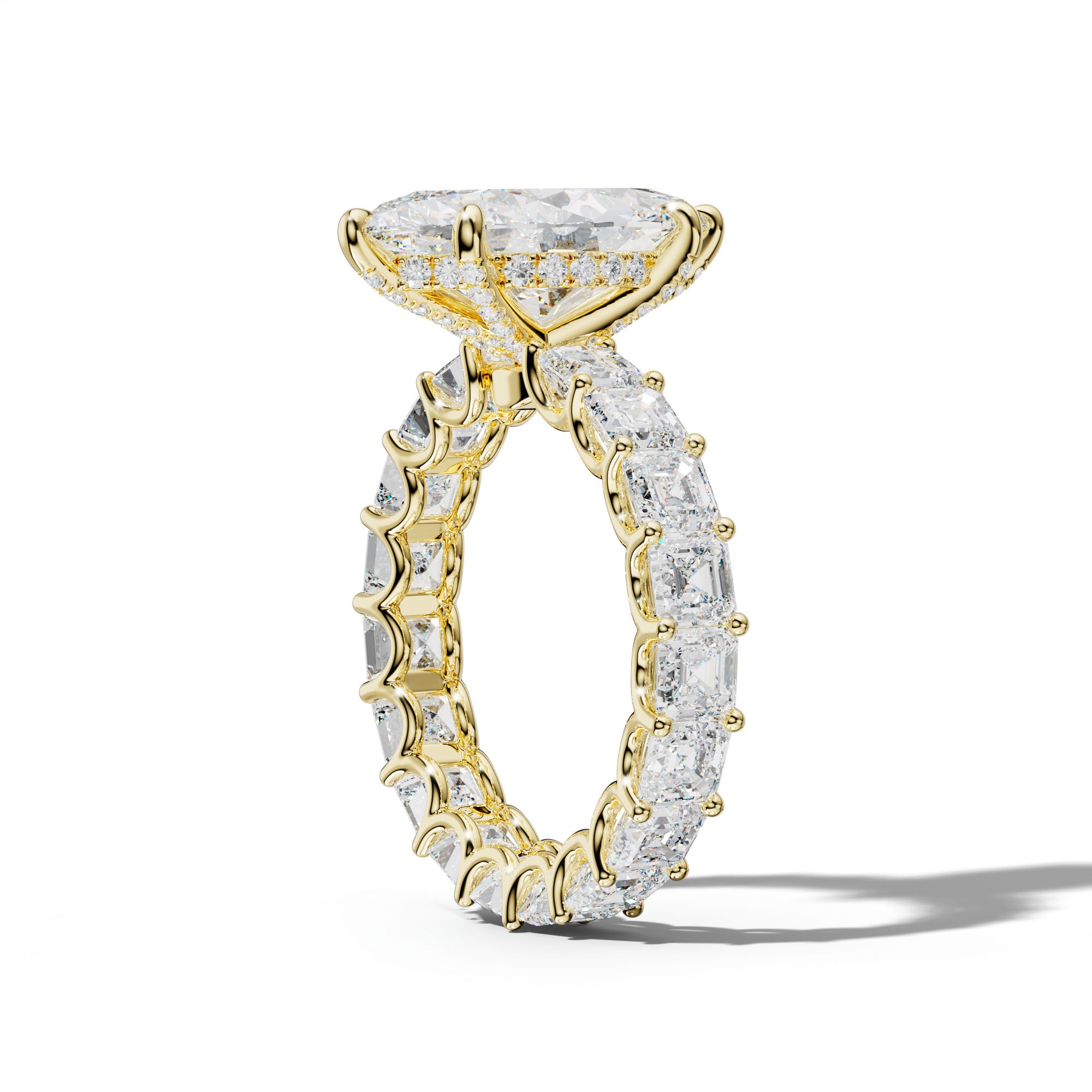 Aisha Marquise Diamond Engagement Ring With Asscher Side Stones