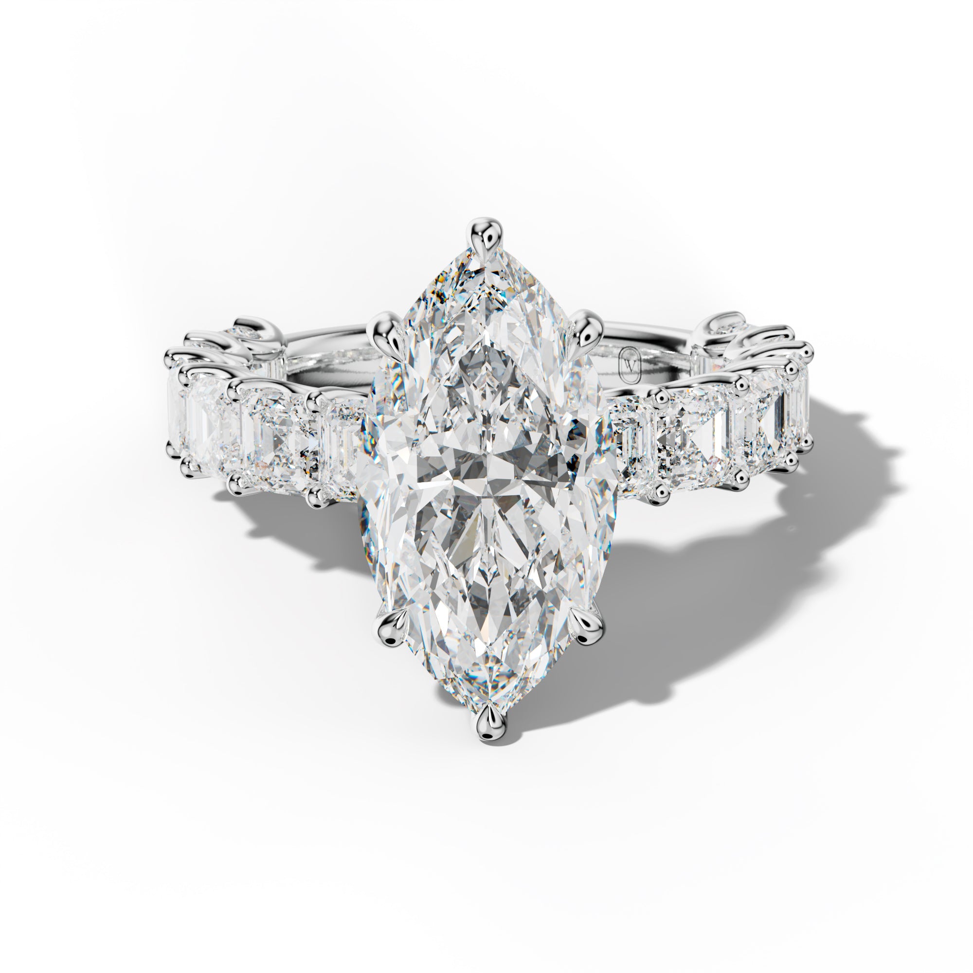Haven Marquise Diamond Engagement Ring With Asscher Side Stones