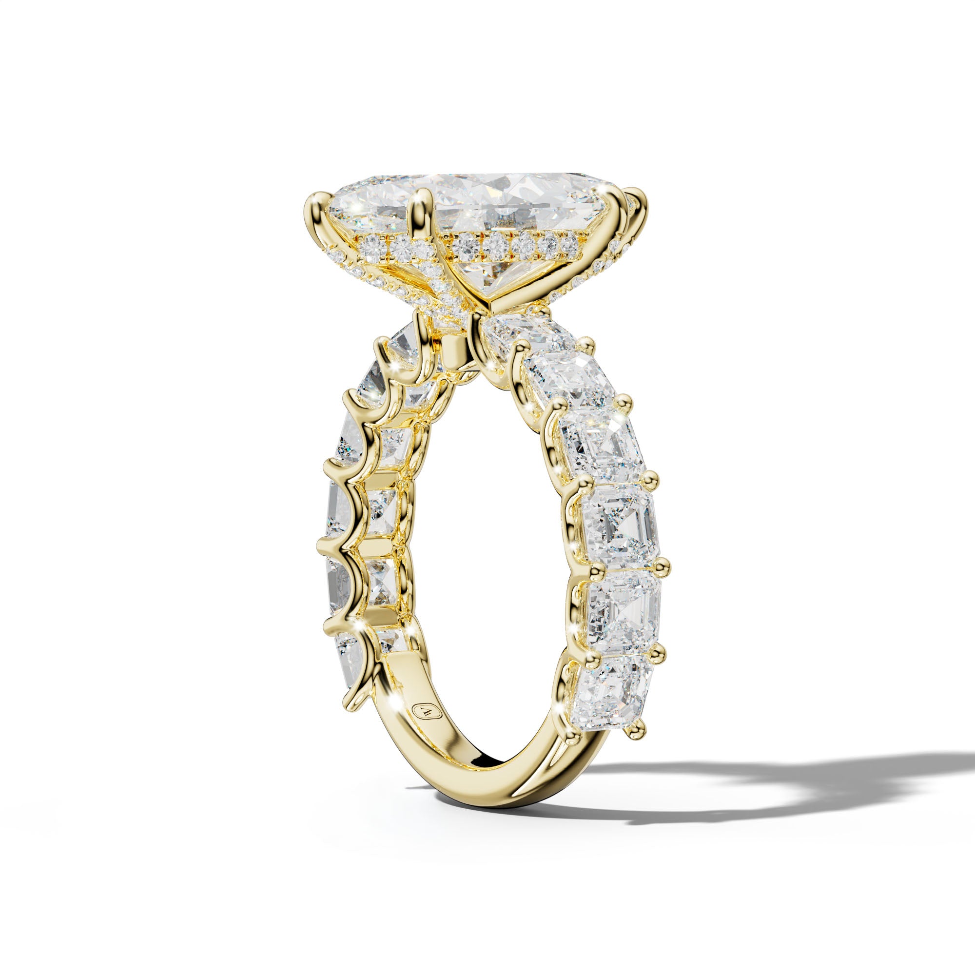 Haven Marquise Diamond Engagement Ring With Asscher Side Stones