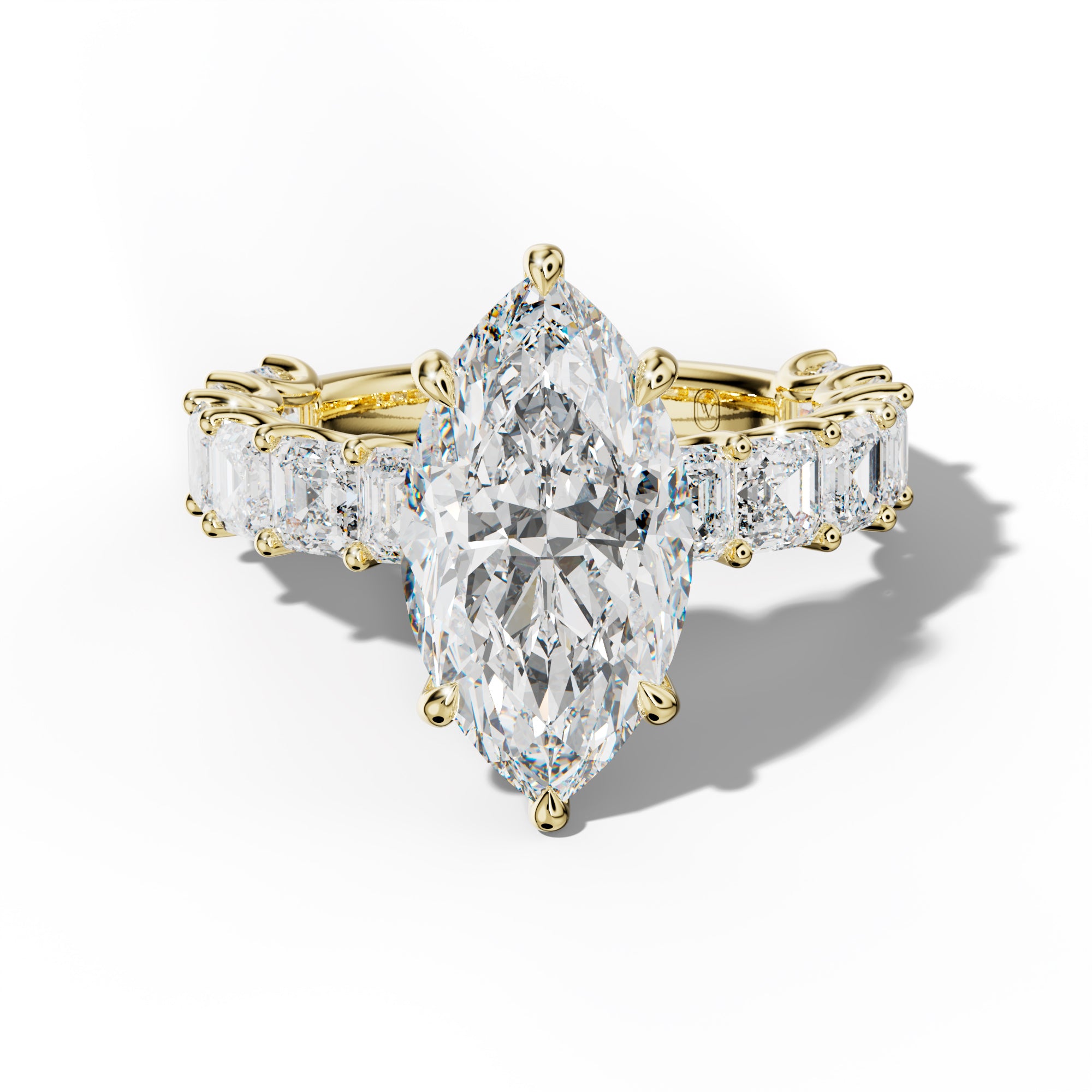 Haven Marquise Diamond Engagement Ring With Asscher Side Stones